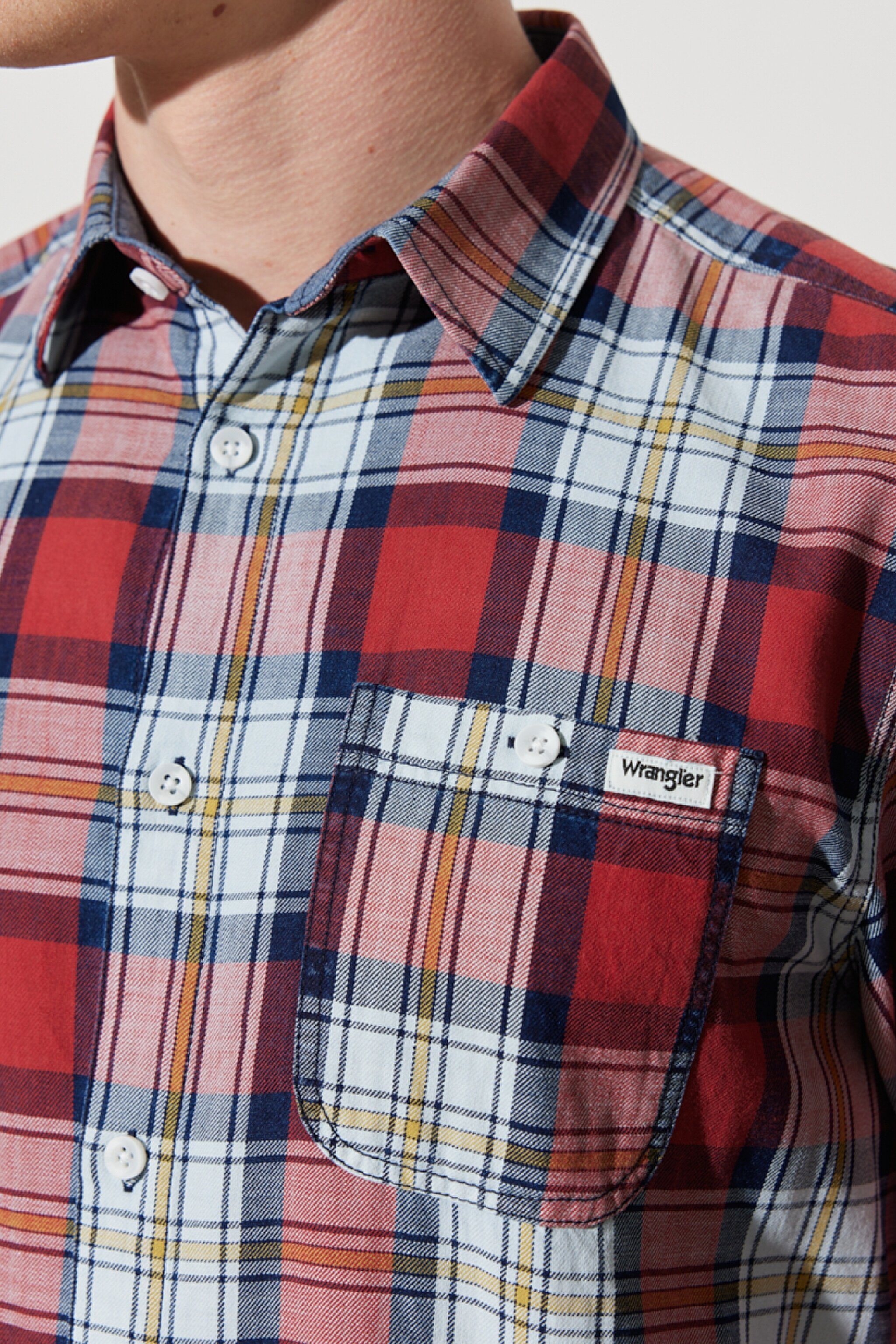 Regular Fit Normal Kesim %100 Pamuk Kareli Uzun Kollu Gömlek - Multi-W231030900 (görsel 6)