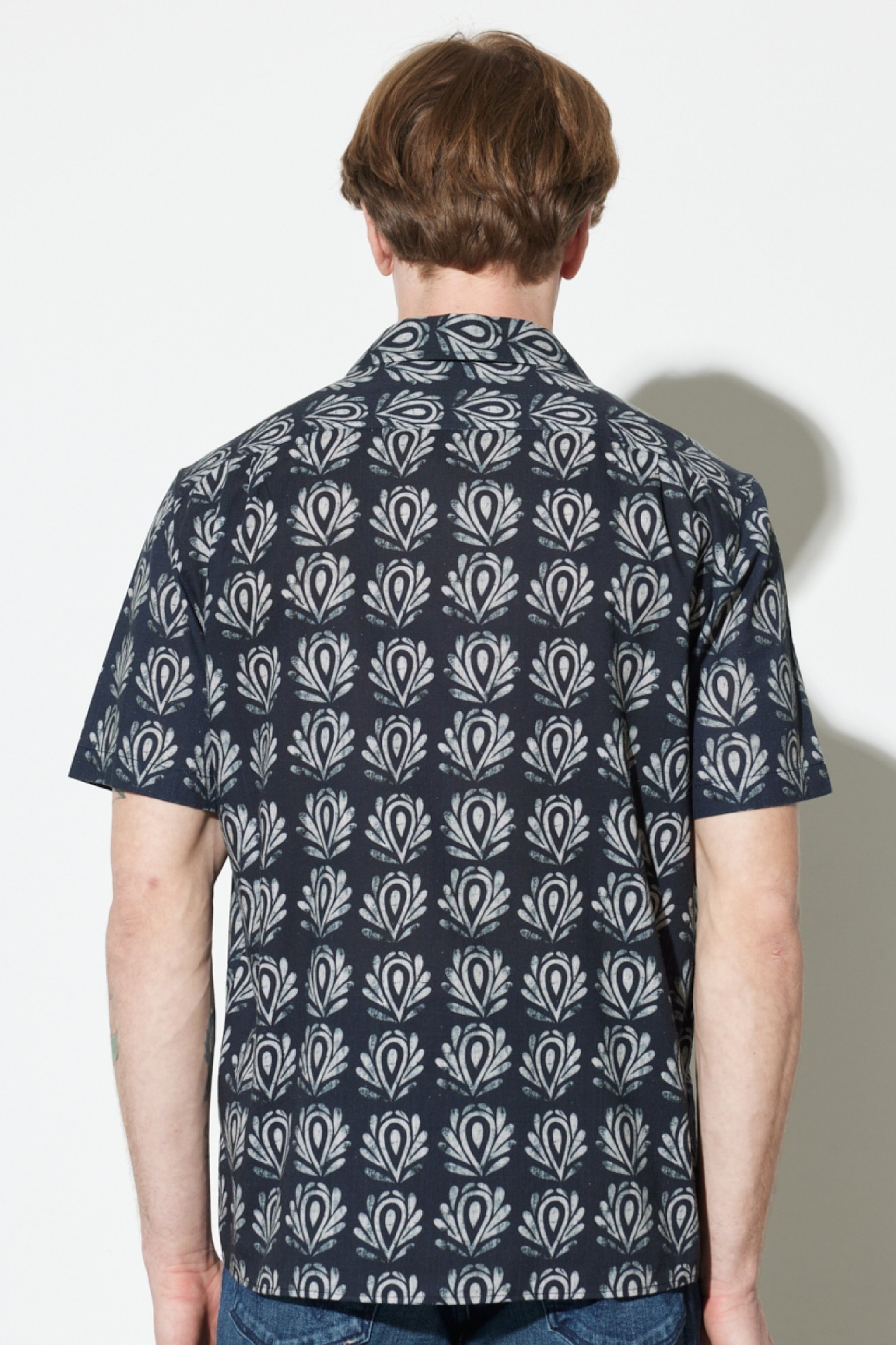 Regular Fit Normal Kesim %100 Pamuk Desenli Kısa Kollu Gömlek - Multi-W231057900 (görsel 7)