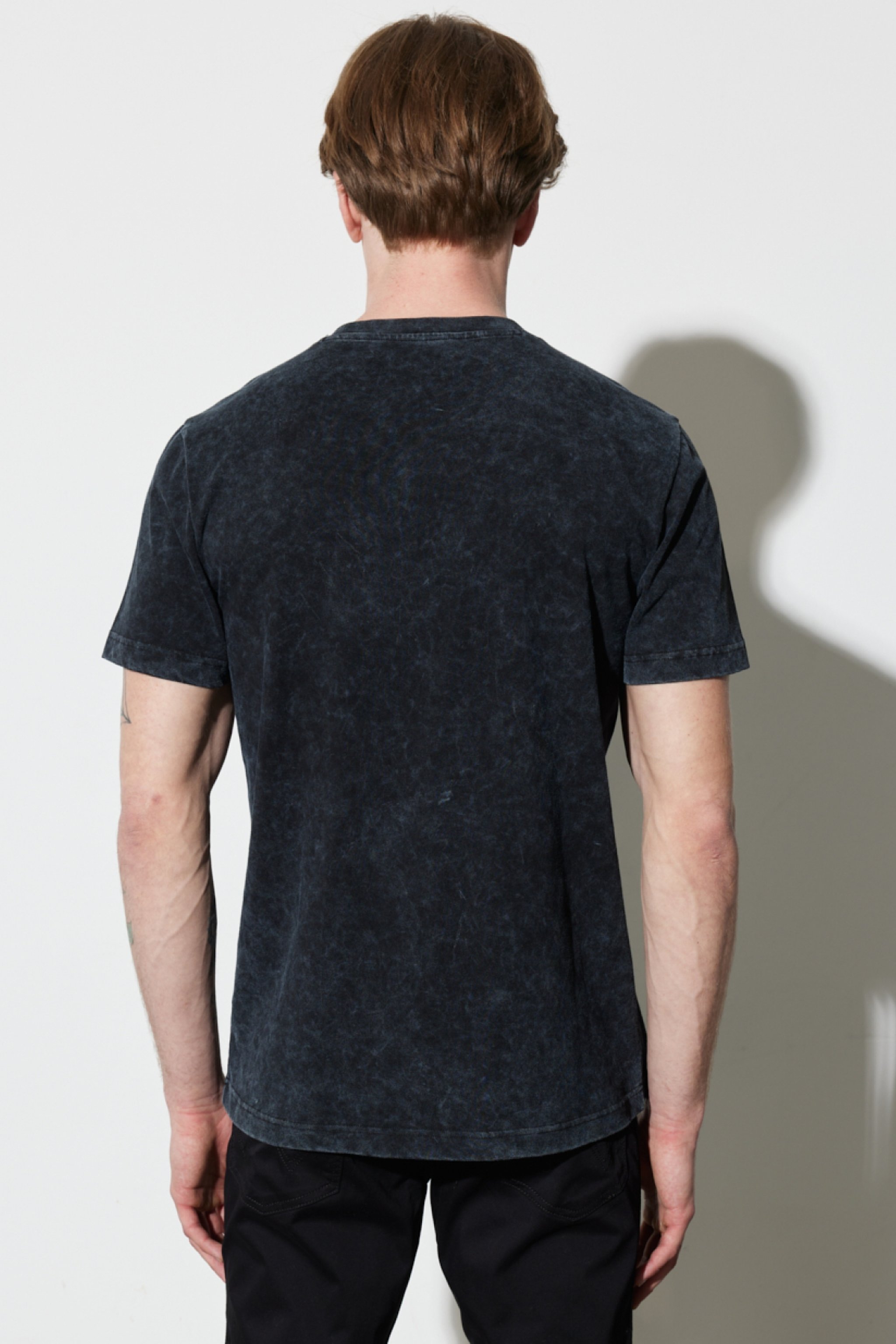 Loose Fit Rahat Kesim %100 Pamuk Bisiklet Yaka Siyah Tişört - Black-W231166001 (görsel 8)