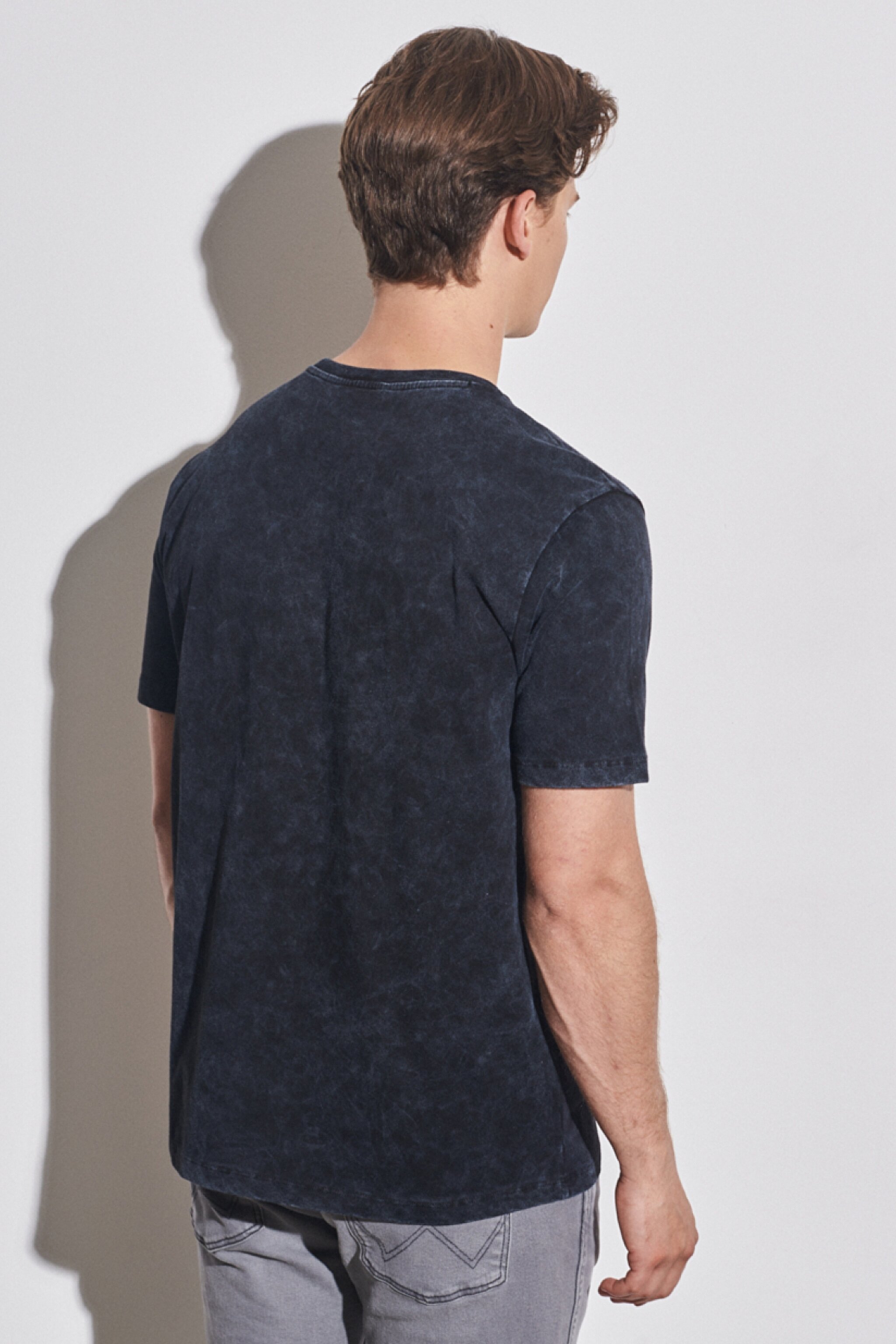 Regular Fit Normal Kesim %100 Pamuk Bisiklet Yaka Siyah Tişört - Black-W231169001 (görsel 6)