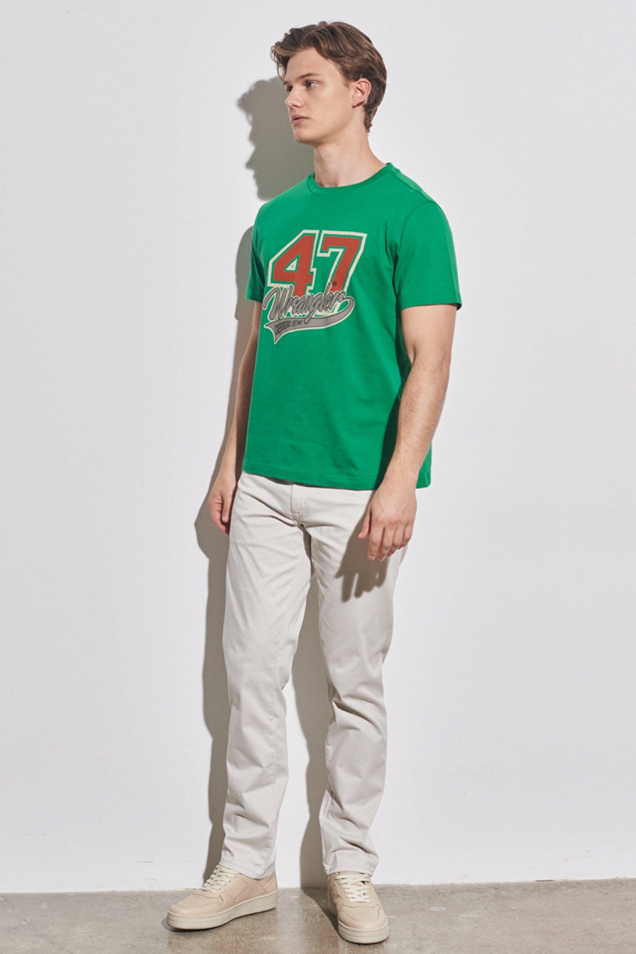 Regular Fit Normal Kesim %100 Pamuk Bisiklet Yaka Yeşil Tişört - Green-W231228300 (görsel 5)