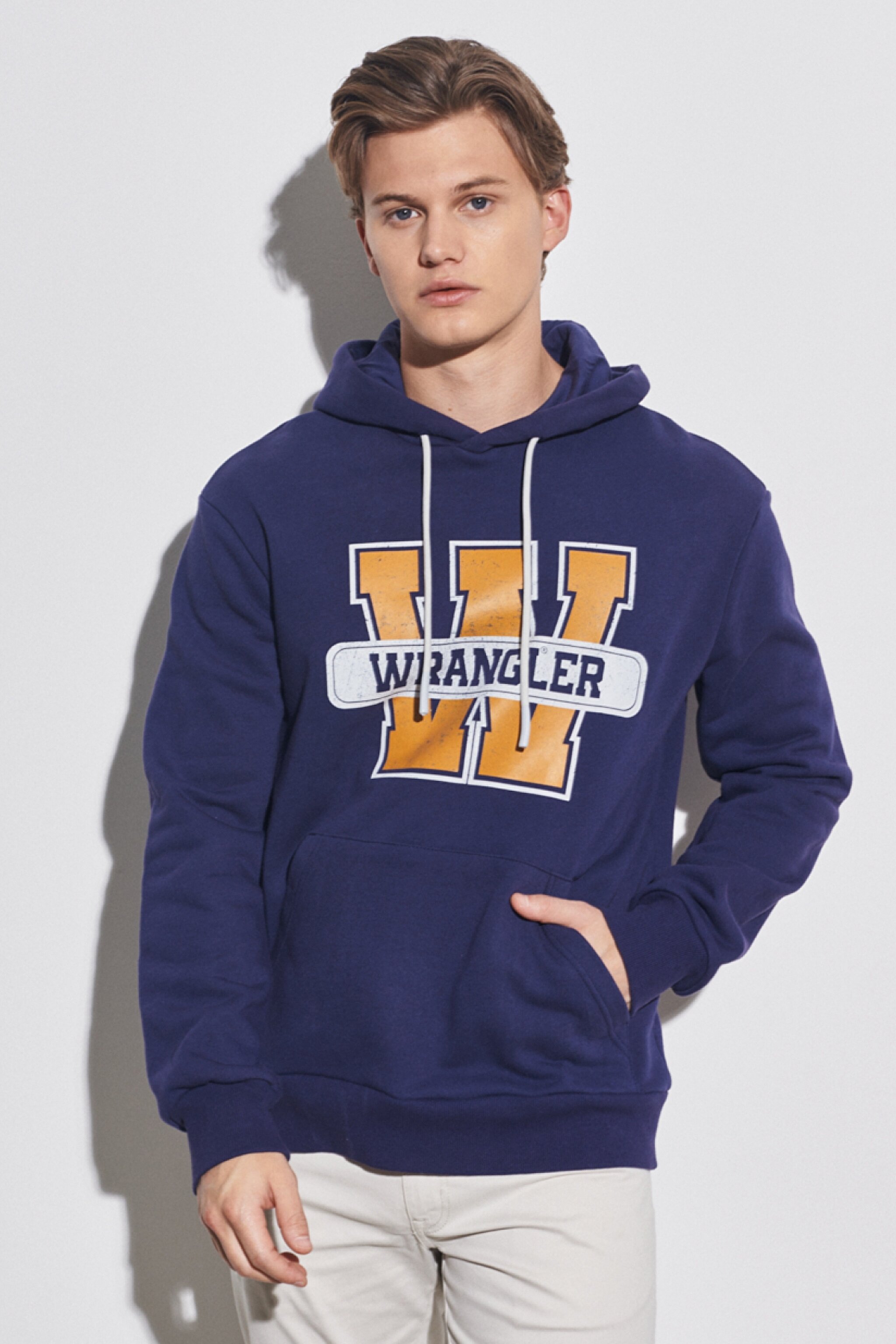 Regular Fit Normal Kesim %100 Pamuk Kapüşonlu Mavi Sweatshirt - Night Blue-W231249422