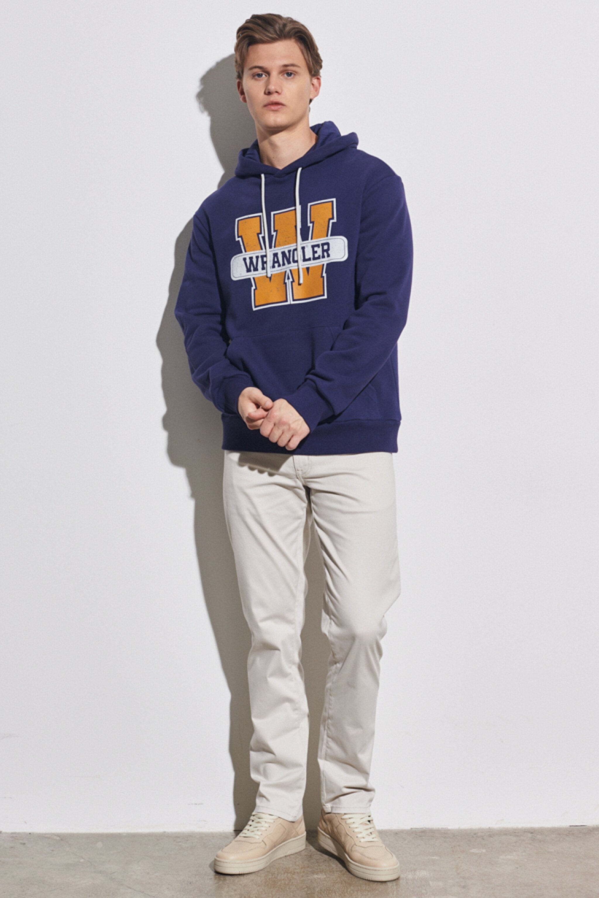 Regular Fit Normal Kesim %100 Pamuk Kapüşonlu Mavi Sweatshirt - Night Blue-W231249422 (görsel 3)