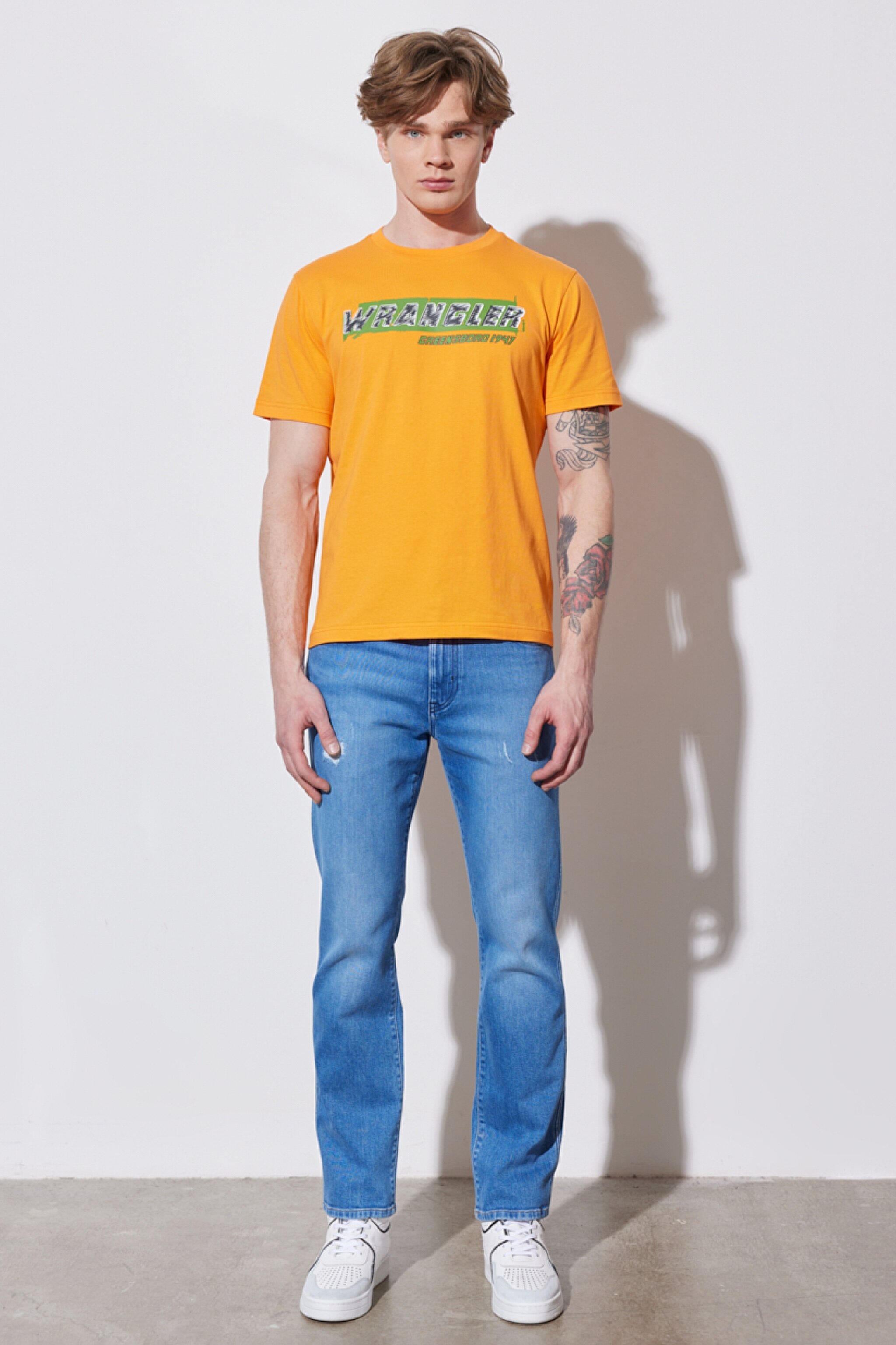 Regular Fit Normal Kesim %100 Pamuk Bisiklet Yaka Turuncu Tişört - Orange-W231257700 (görsel 6)