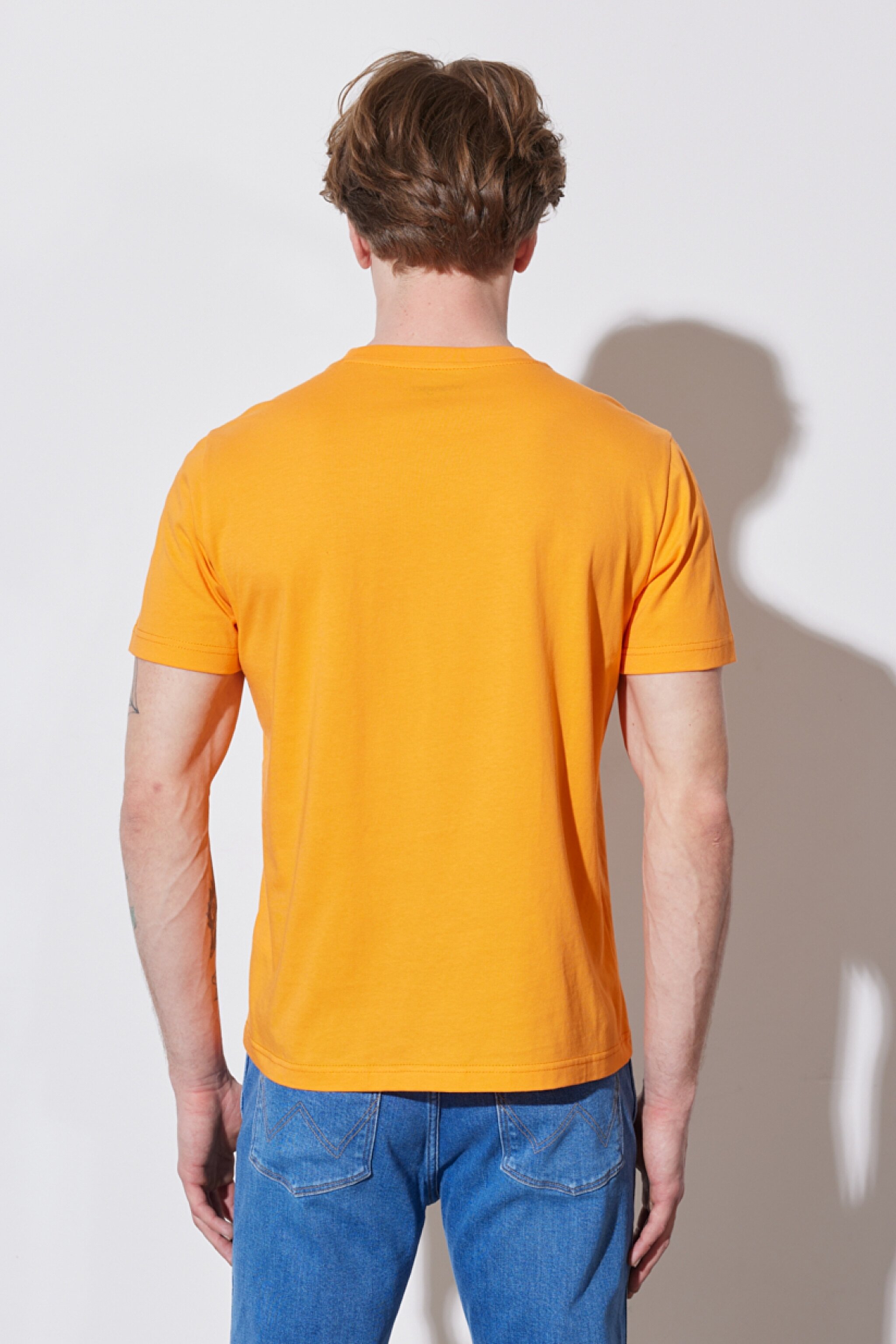 Regular Fit Normal Kesim %100 Pamuk Bisiklet Yaka Turuncu Tişört - Orange-W231257700 (görsel 7)