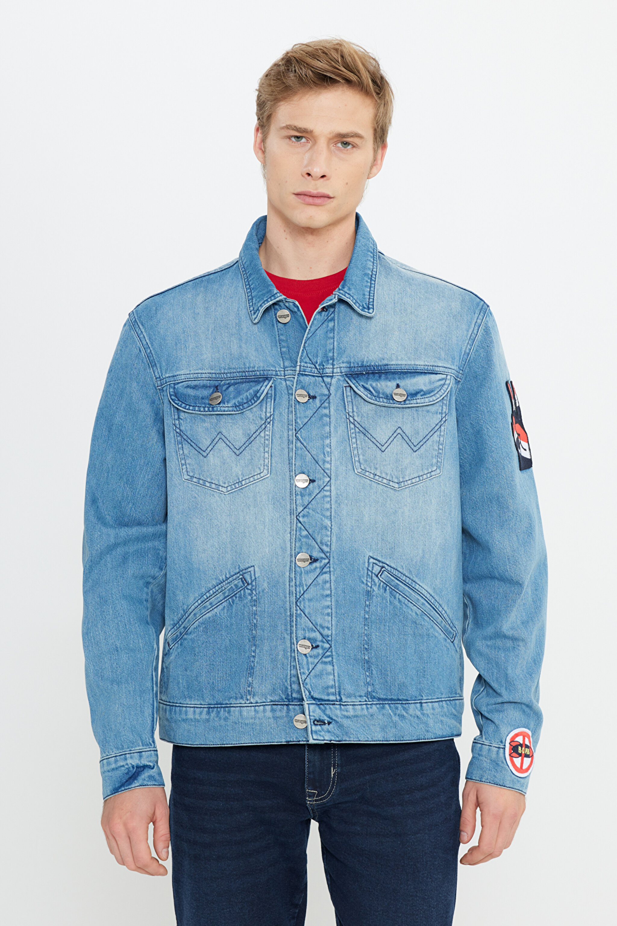 Trucker Regular Fit Normal Kesim %100 Pamuk Mavi Jean Kot Ceket