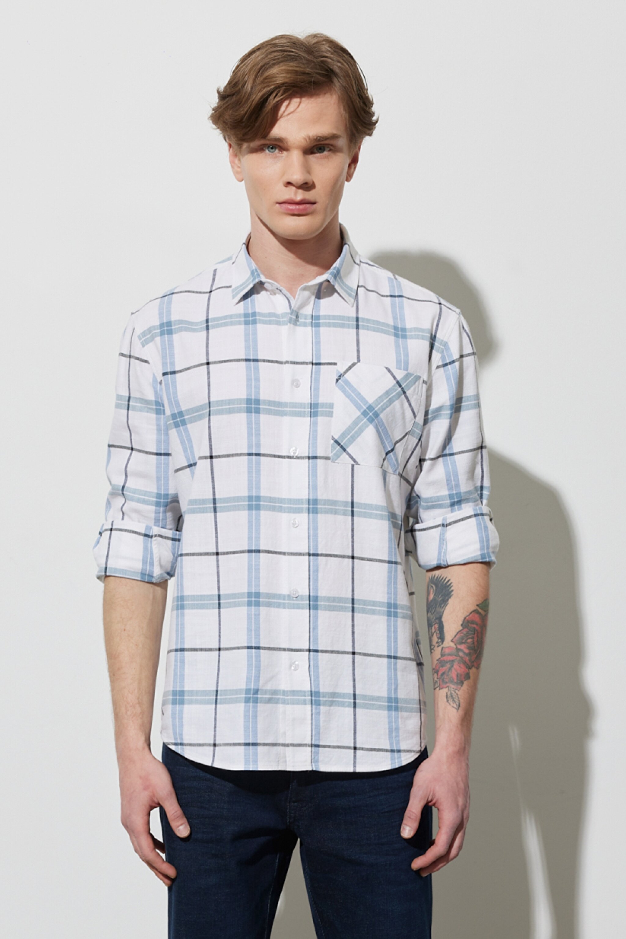 Oversize Fit Rahat Kesim %100 Pamuk Uzun Kollu Beyaz Gömlek