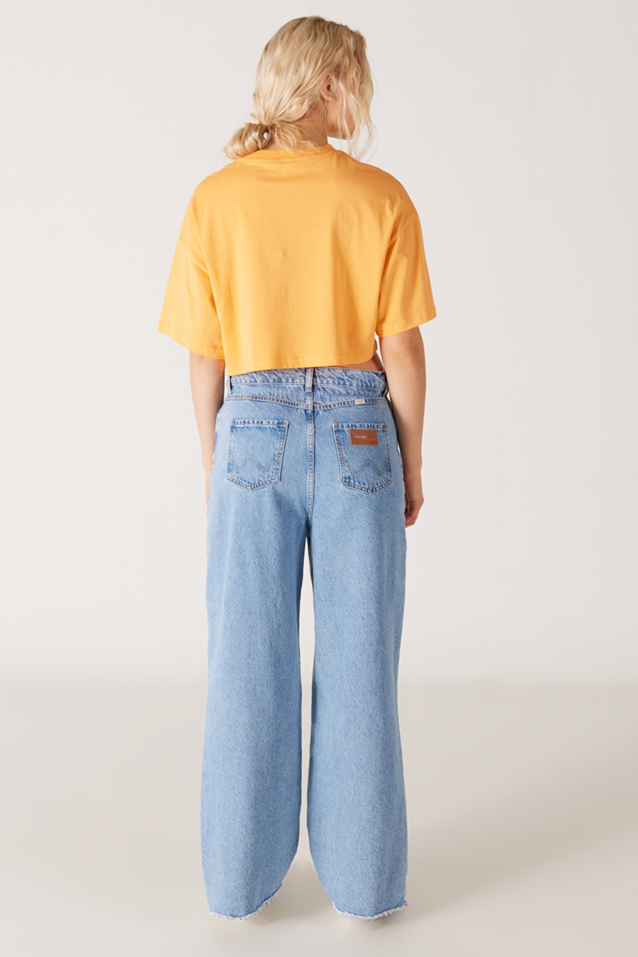 Wide Leg Fit Normal Bel Geniş Paça Açık Mavi Jean Kot Pantolon - Light Blue-W231629404 (görsel 7)