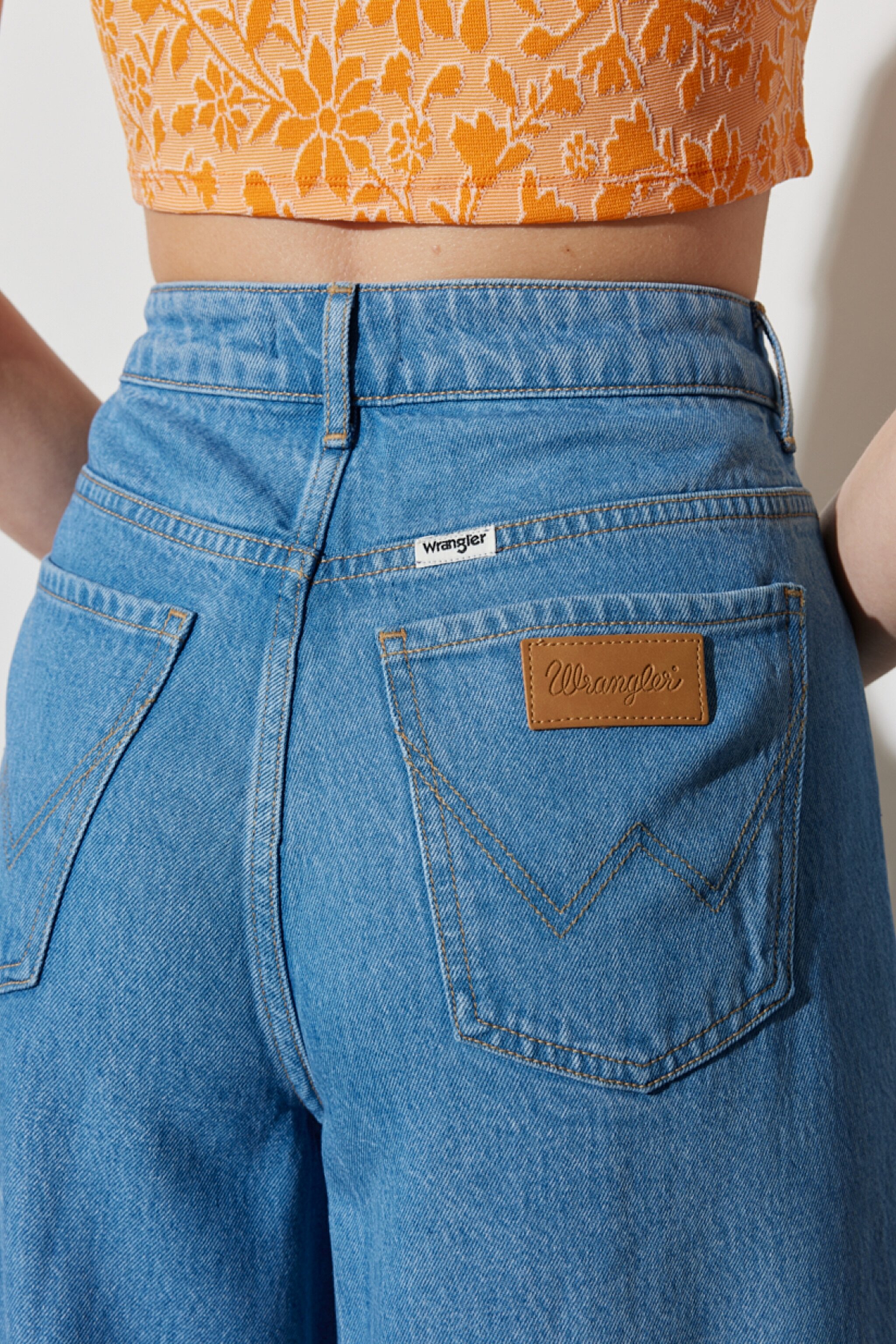 Loose Fit Rahat Kesim Normal Bel Lastikli Geniş Paça Jean Jogger Pantolon - Light Blue-W231632404 (görsel 6)