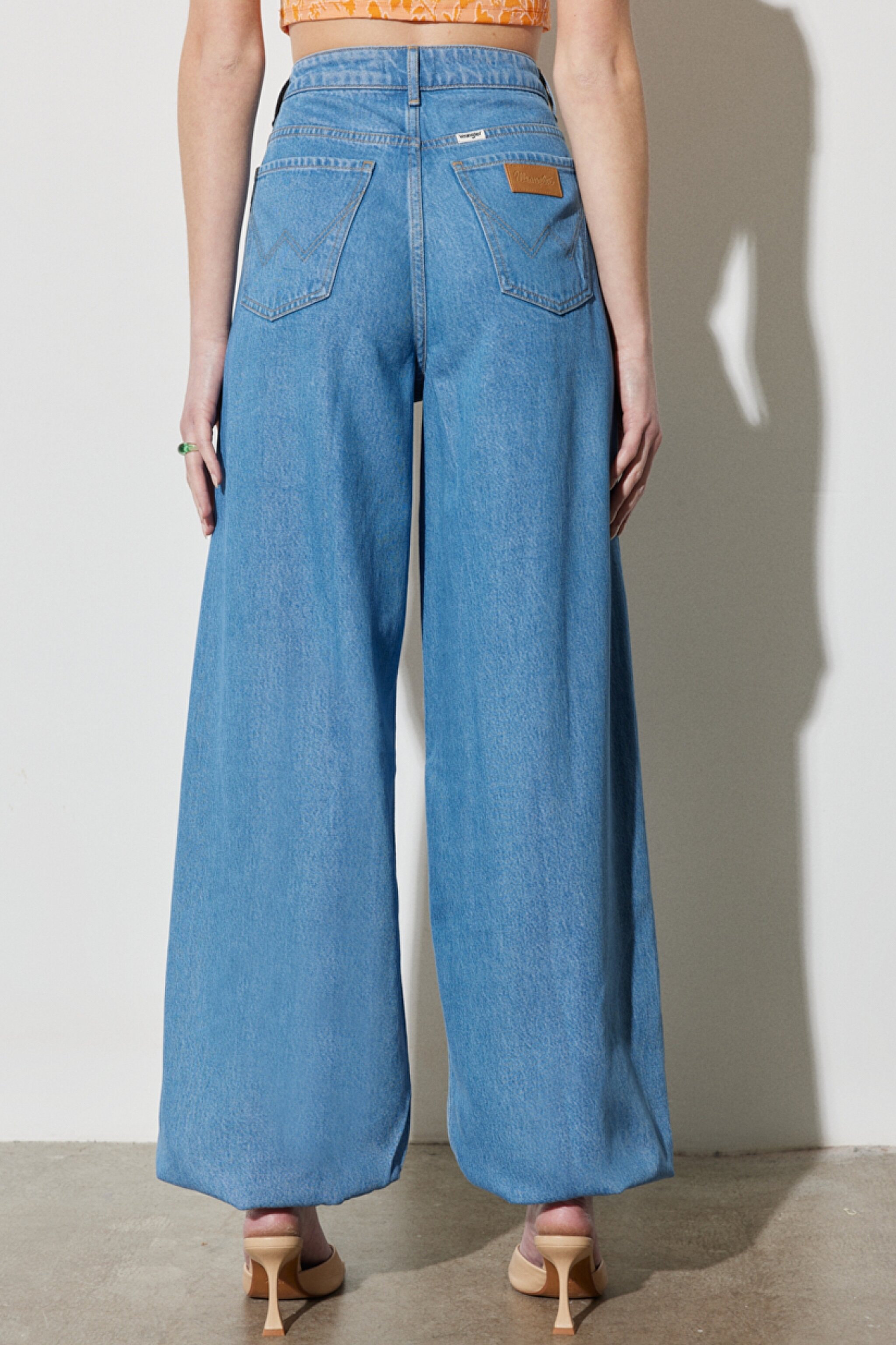 Loose Fit Rahat Kesim Normal Bel Lastikli Geniş Paça Jean Jogger Pantolon - Light Blue-W231632404 (görsel 7)