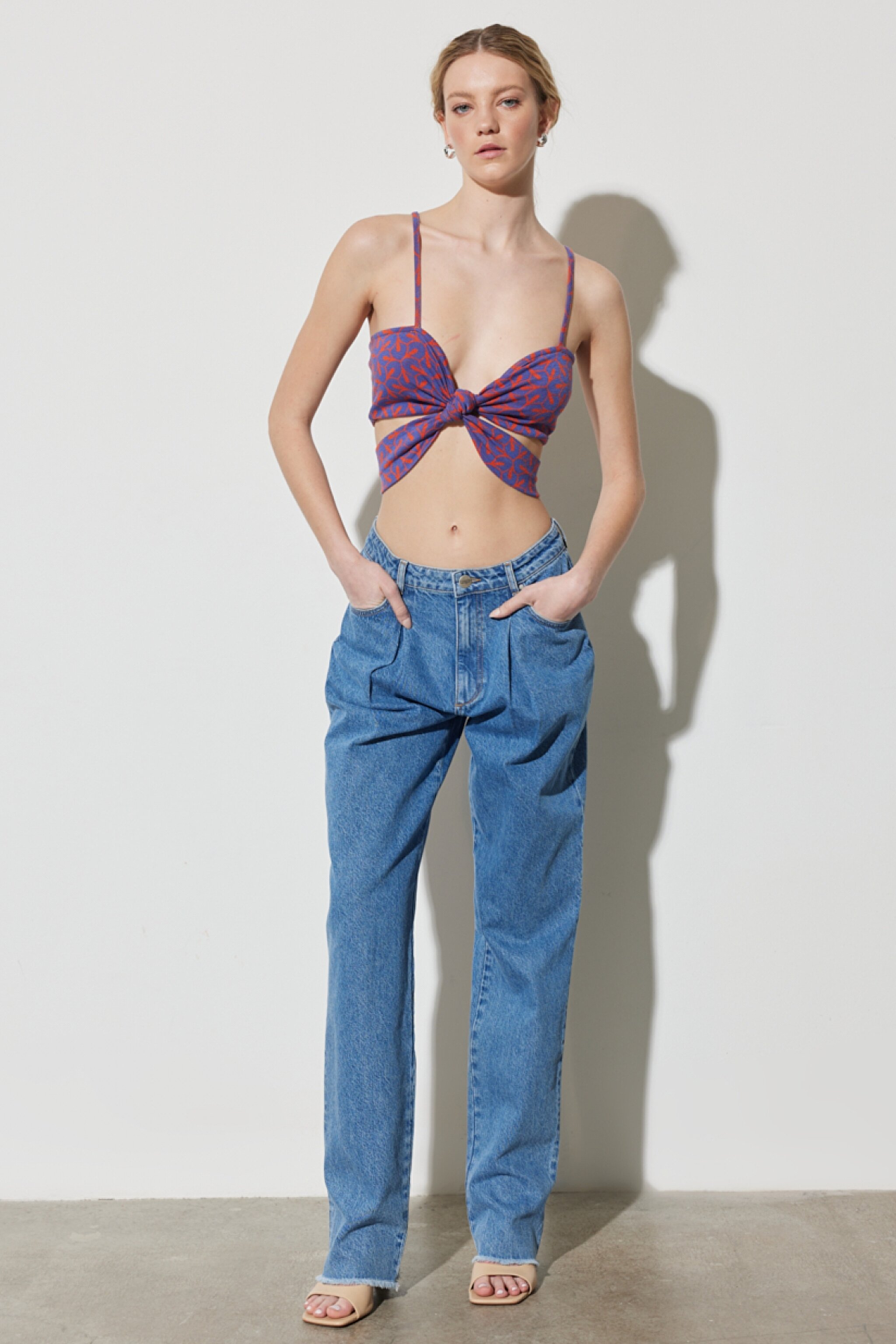 Straight Fit Düz Kesim %100 Pamuk Normal Bel Açık Mavi Jean Kot Pantolon - Light Blue-W231633404 (görsel 2)