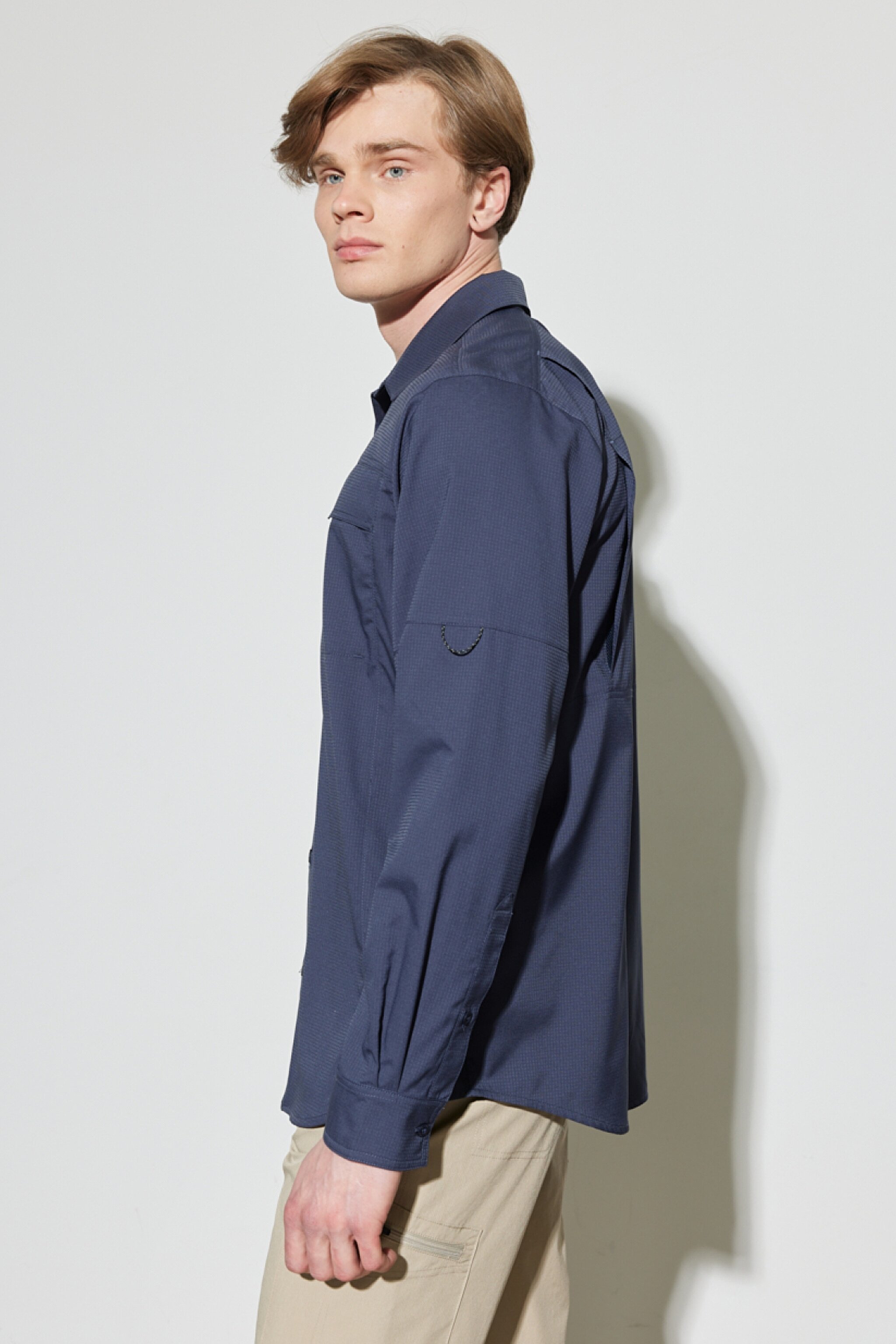 All Terrain Gear Regular Fit Normal Kesim Esnek Lacivert Uzun Kollu Gömlek - Navy-W231703410 (görsel 2)