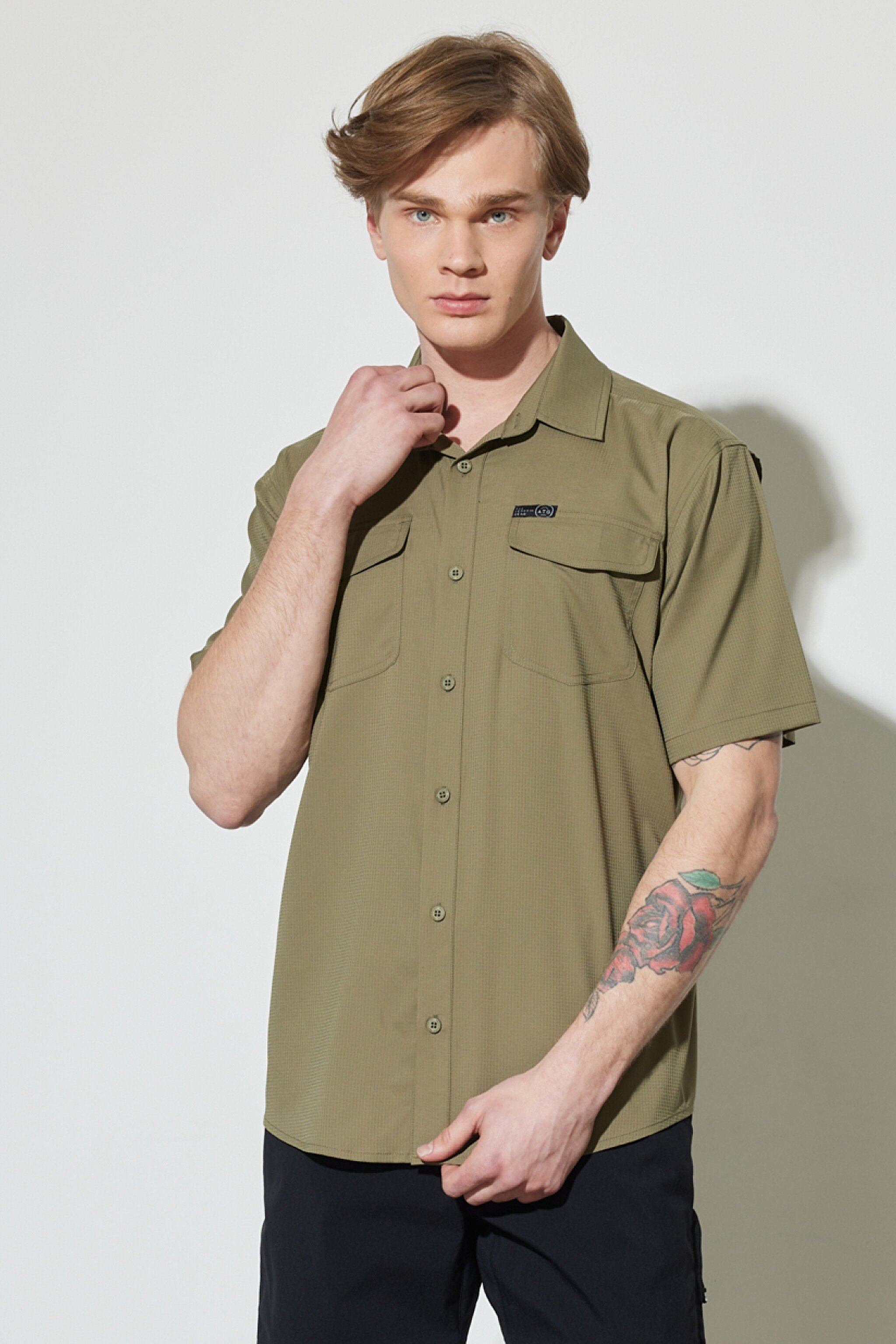 All Terrain Gear Regular Fit Normal Kesim Esnek Haki Kısa Kollu Gömlek - Khaki-W231704801