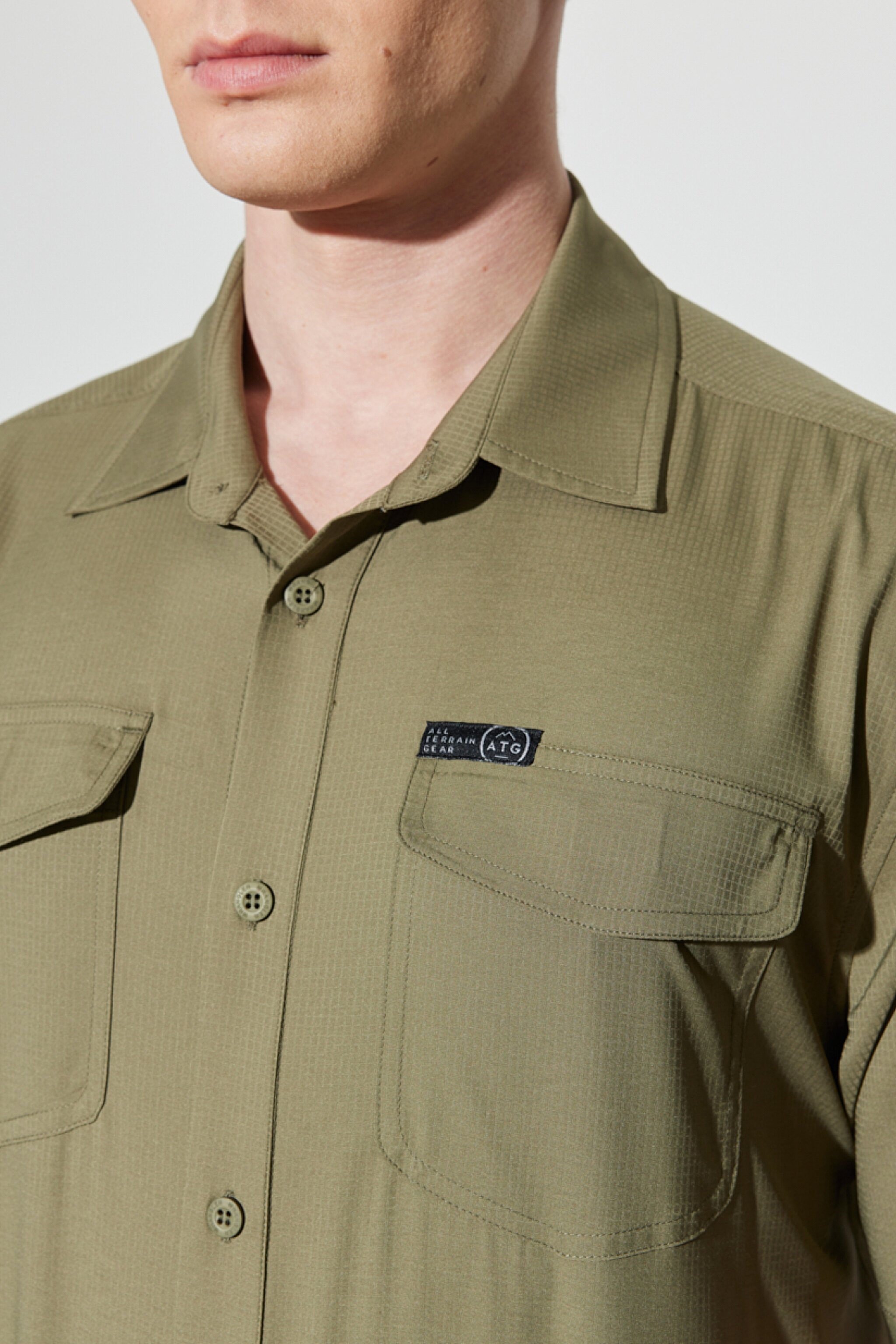 All Terrain Gear Regular Fit Normal Kesim Esnek Haki Kısa Kollu Gömlek - Khaki-W231704801 (görsel 3)