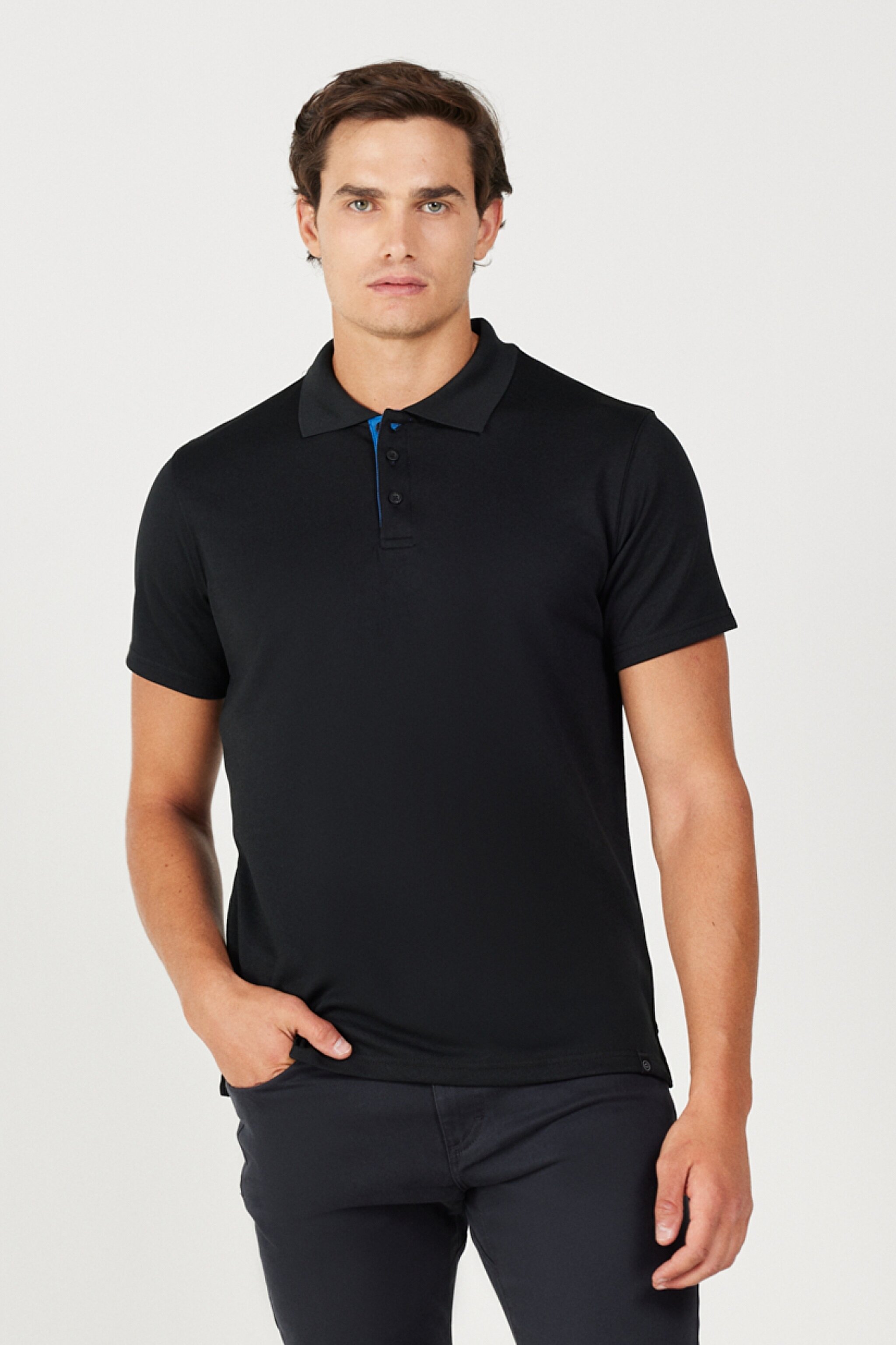 All Terrain Gear Regular Fit Normal Kesim Polo Yaka Siyah Tişört