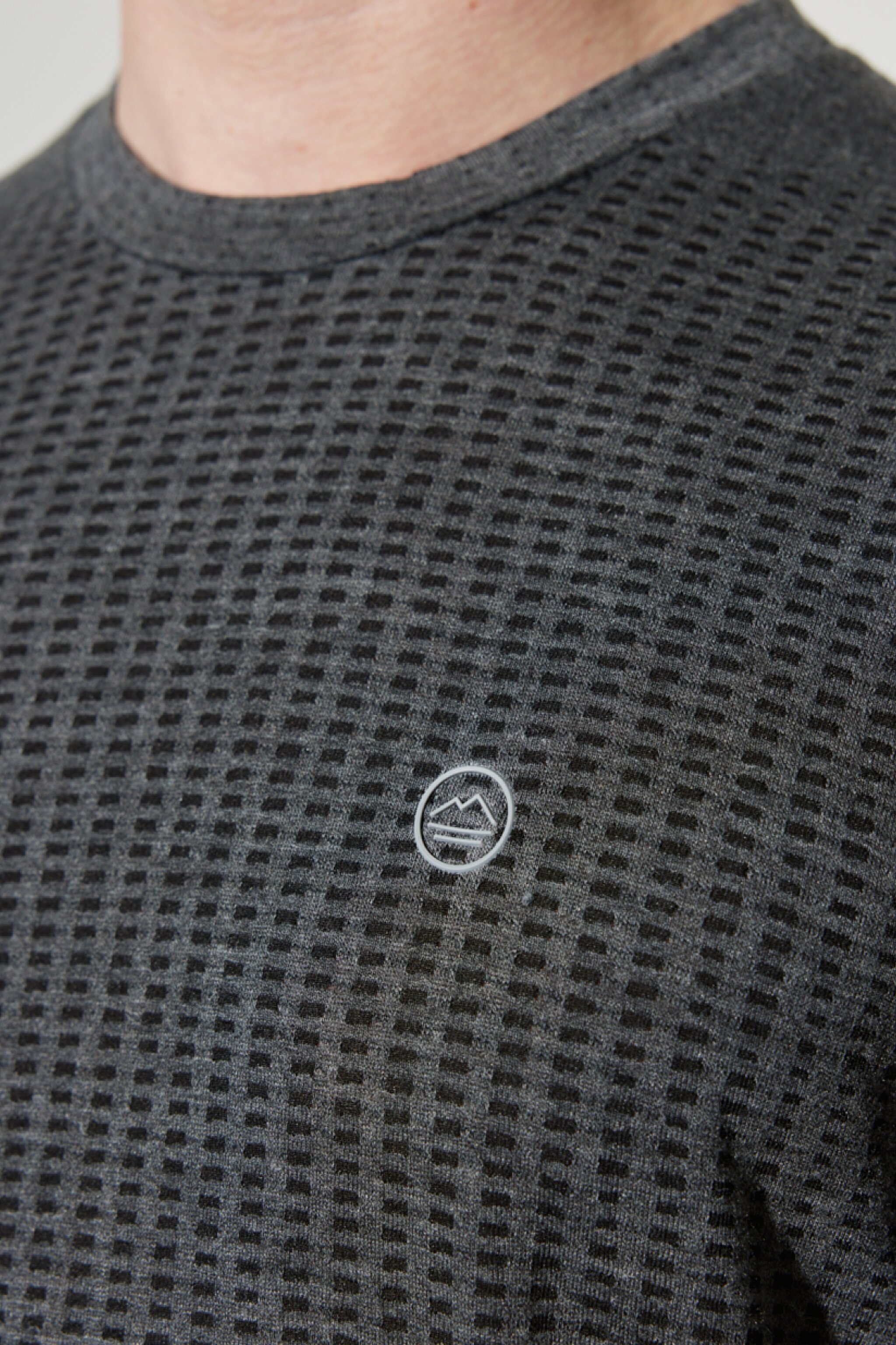 All Terrain Gear Regular Fit Normal Kesim Bisiklet Yaka Gri Melanj Tişört - Black-W231708001 (görsel 4)