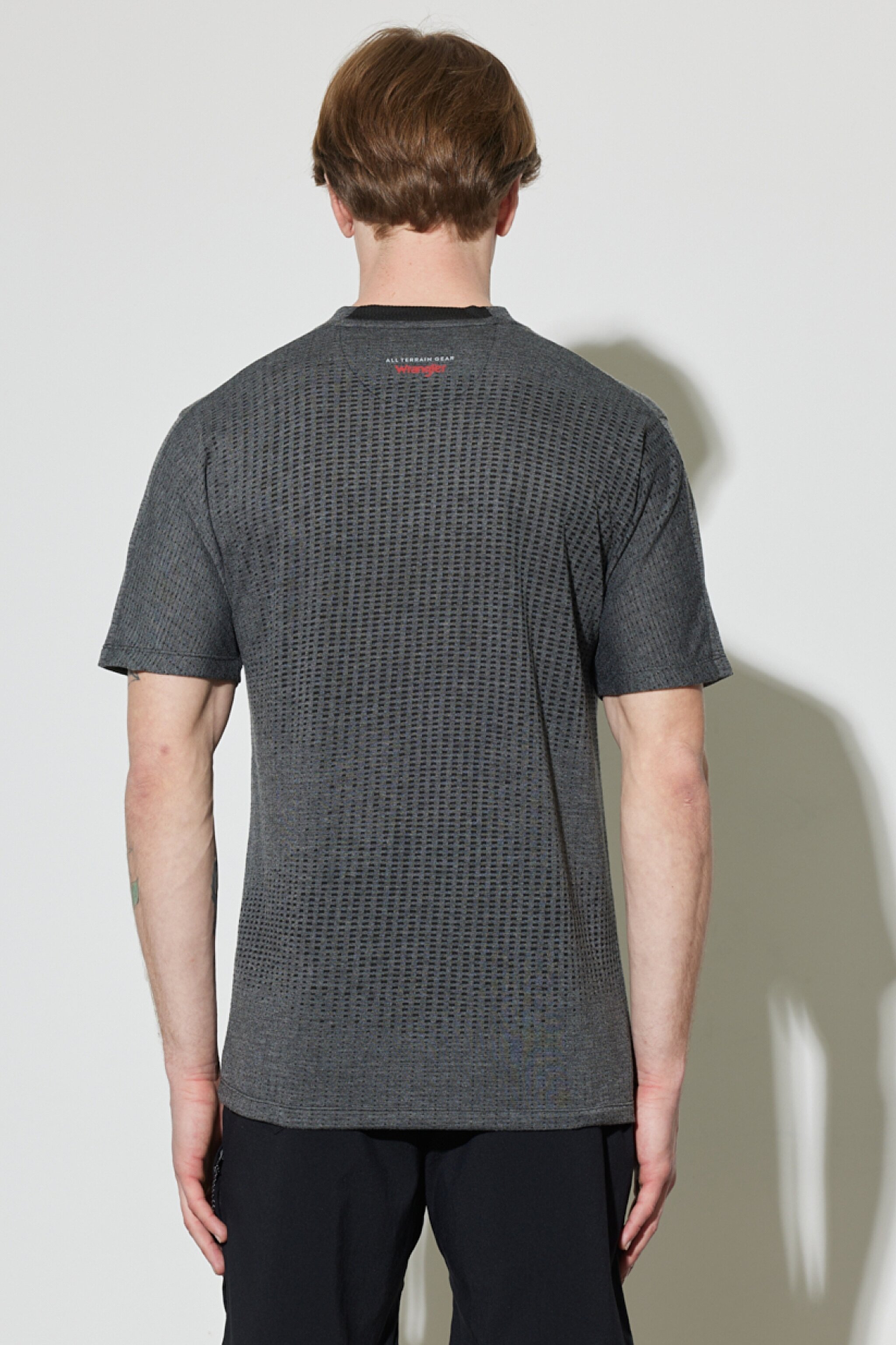 All Terrain Gear Regular Fit Normal Kesim Bisiklet Yaka Gri Melanj Tişört - Black-W231708001 (görsel 7)