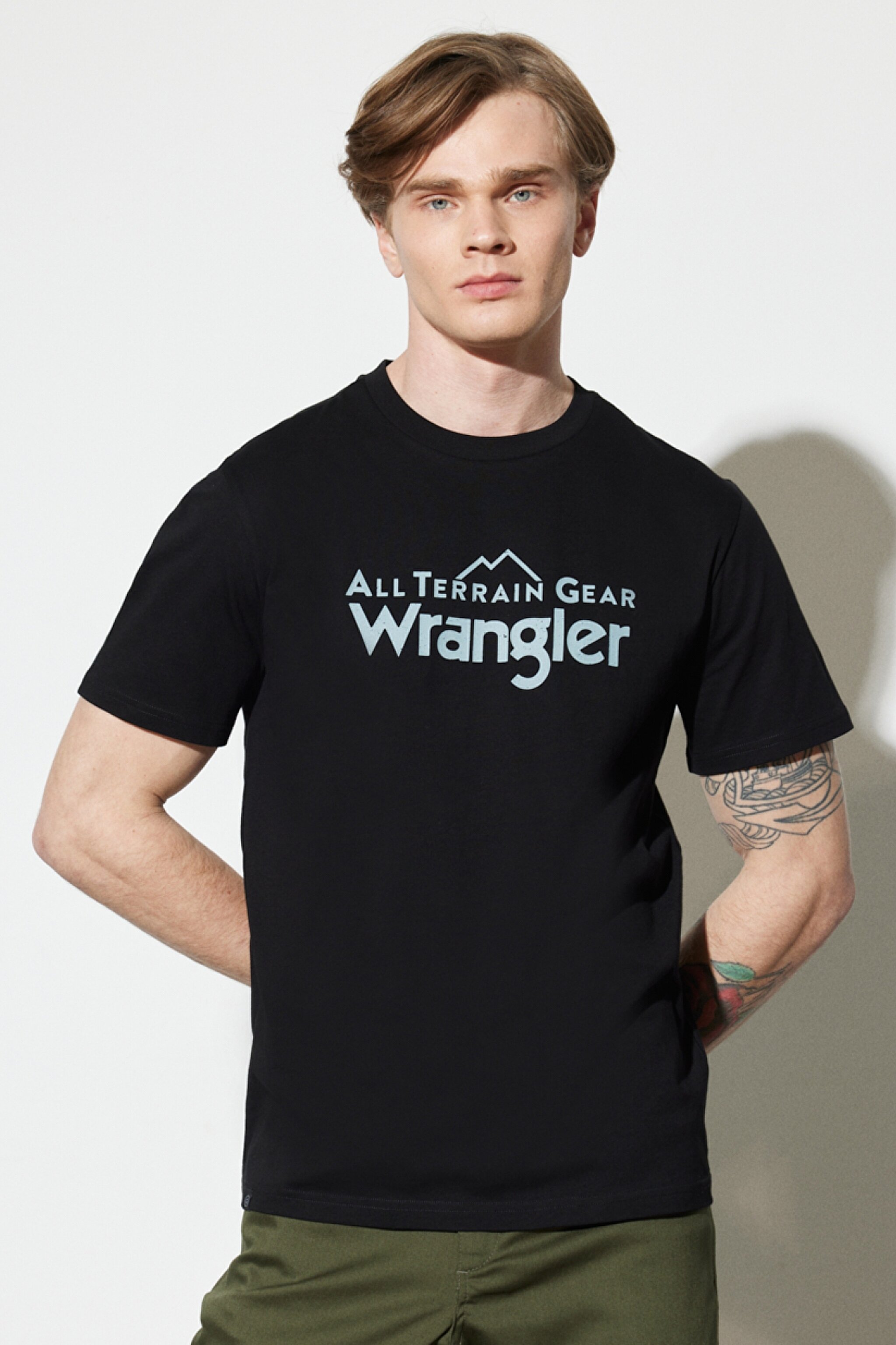 All Terrain Gear Regular Fit %100 Pamuk Bisiklet Yaka Siyah Tişört