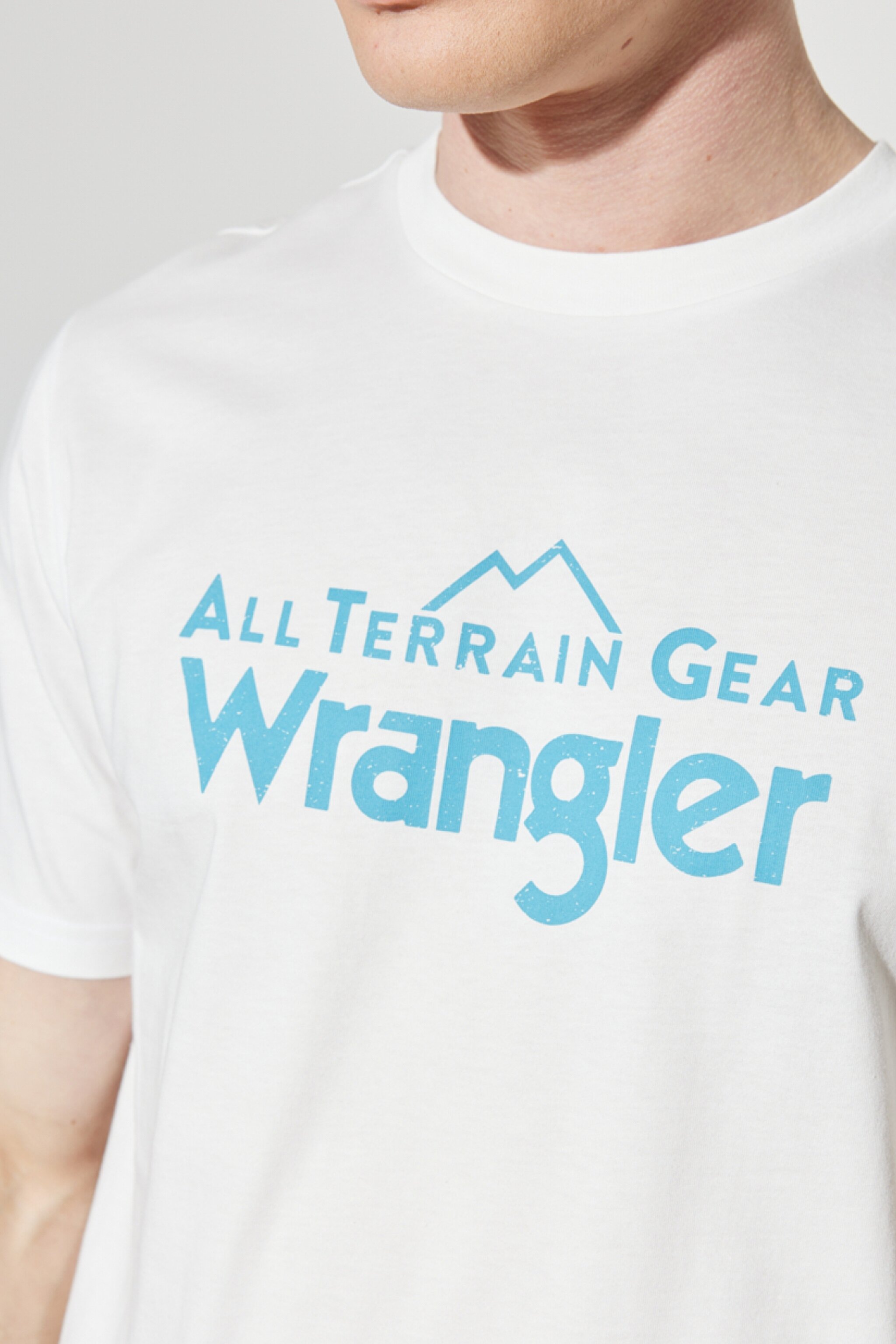 All Terrain Gear Regular Fit %100 Pamuk Bisiklet Yaka Kırık Beyaz Tişört - Off White-W231729102 (görsel 5)