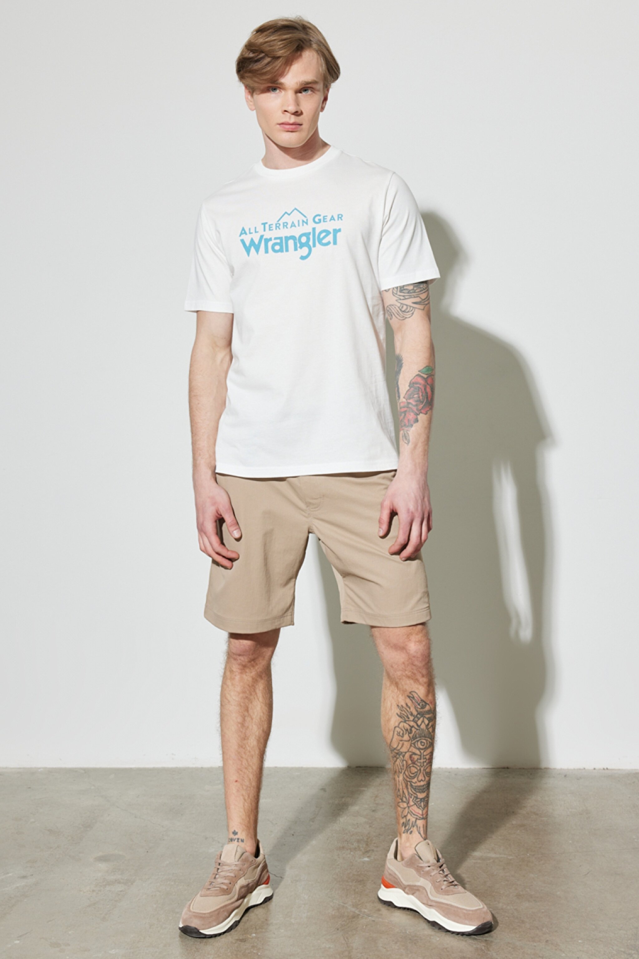 All Terrain Gear Regular Fit %100 Pamuk Bisiklet Yaka Kırık Beyaz Tişört - Off White-W231729102 (görsel 6)