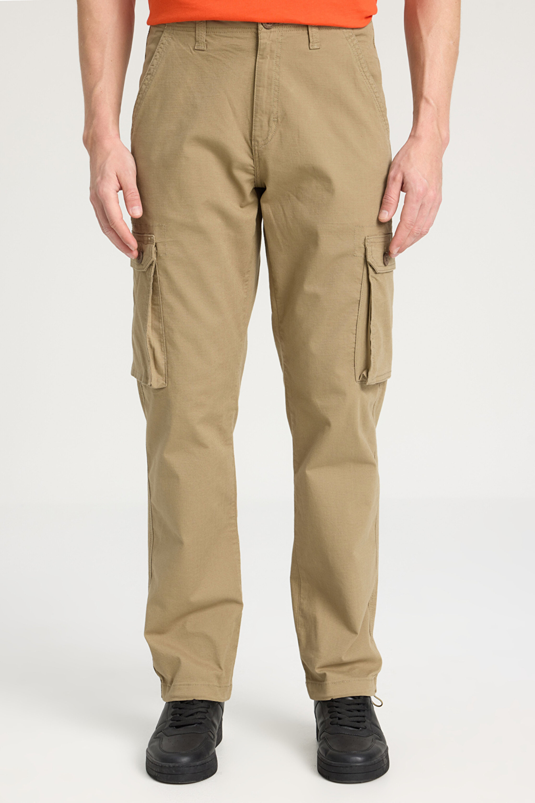 Regular Fit Normal Kesim Normal Bel Düz Paça Haki Kargo Pantolon - Khaki-W231802801 (görsel 6)
