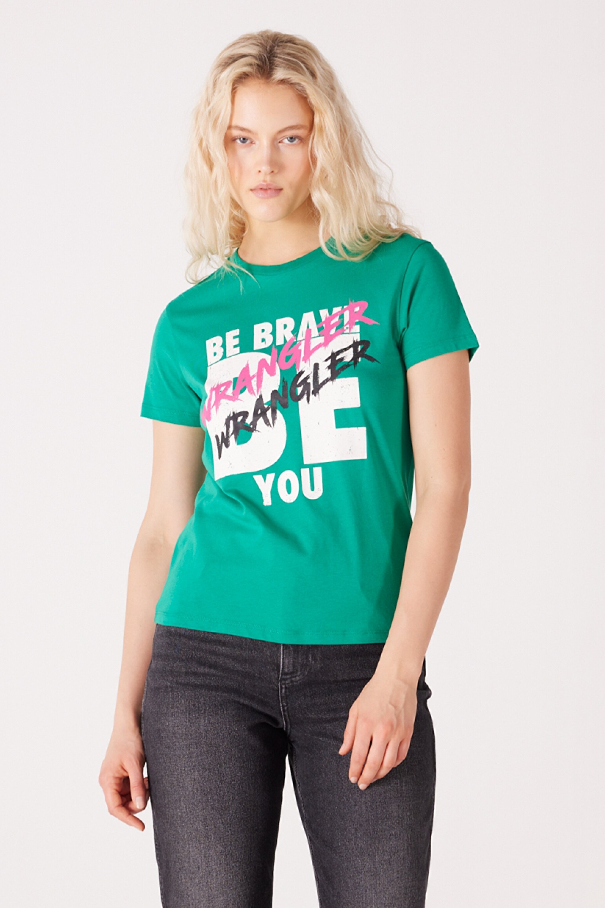 Slim Fit Dar Kesim %100 Pamuk Bisiklet Yaka Yeşil Tişört - Light Green-W231804299