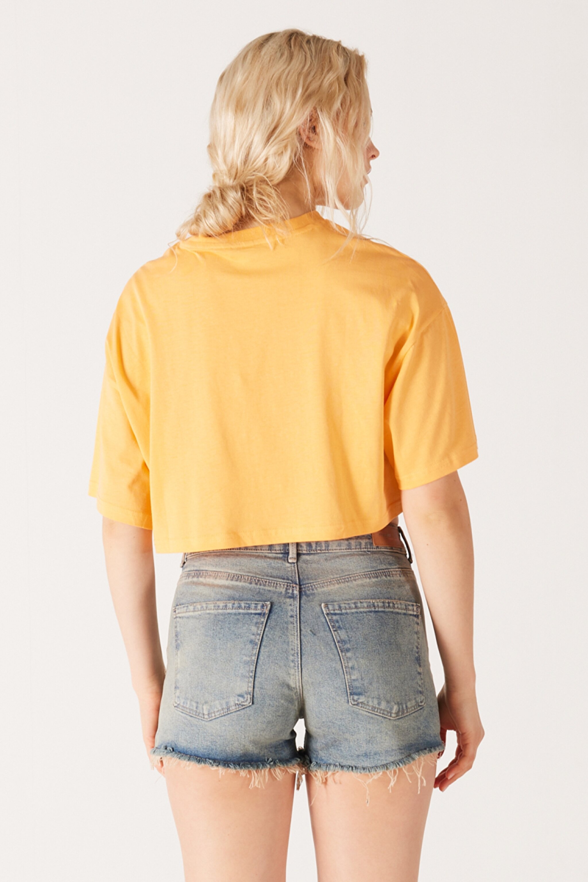 Regular Fit Normal Kesim Normal Bel Esnek Jean Kot Şort - Light Blue-W231816404 (görsel 5)