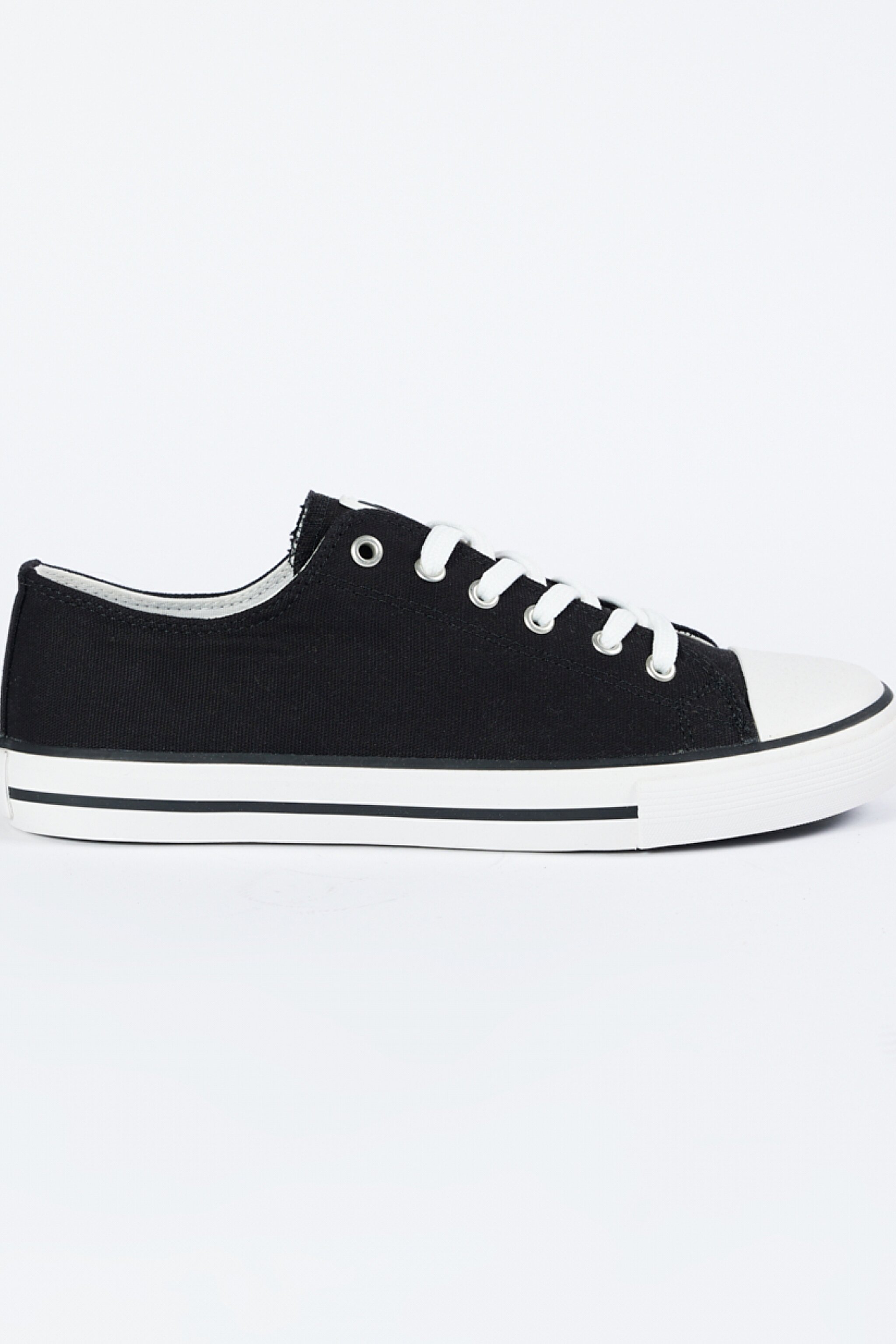 %100 Keten Siyah Sneaker Ayakkabı - Black-W231S16001
