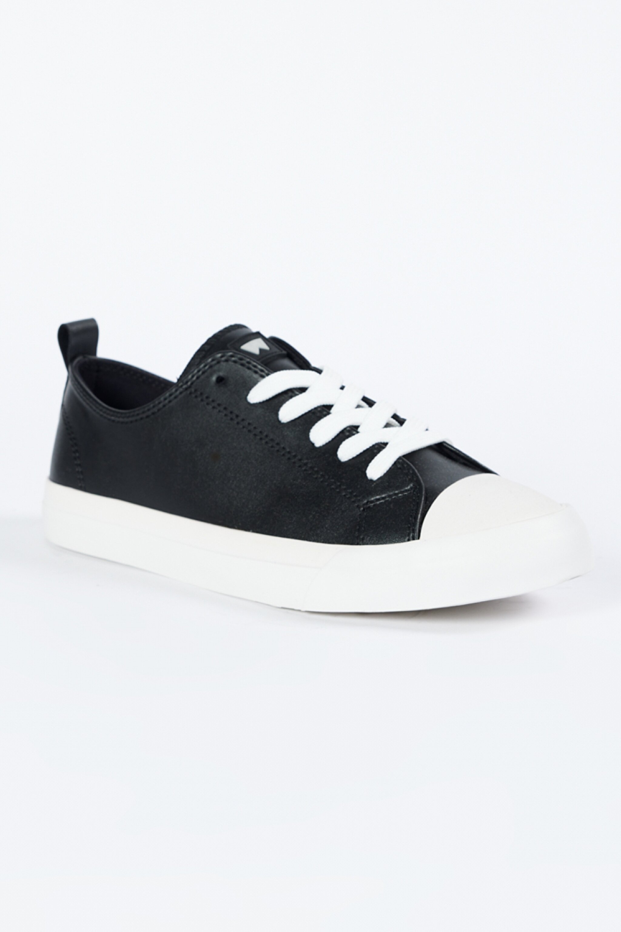 %100 Deri Siyah Sneaker Ayakkabı - Black-W231S17001 (görsel 2)