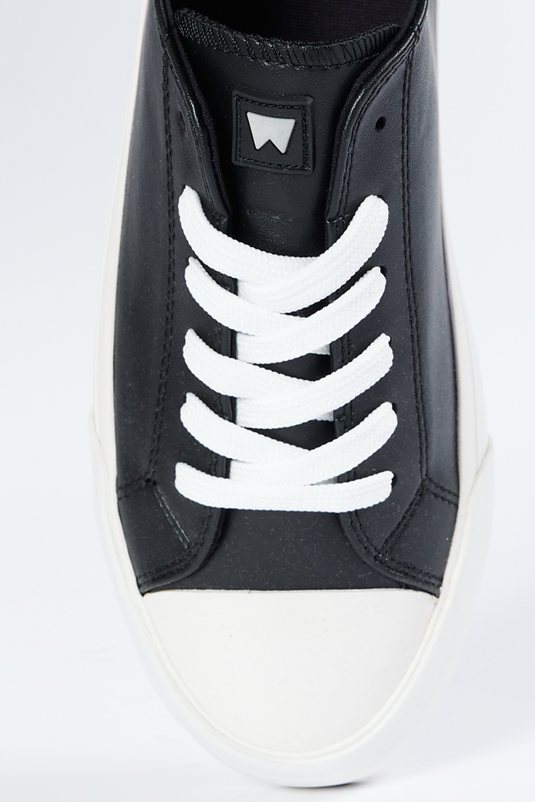%100 Deri Siyah Sneaker Ayakkabı - Black-W231S17001 (görsel 3)