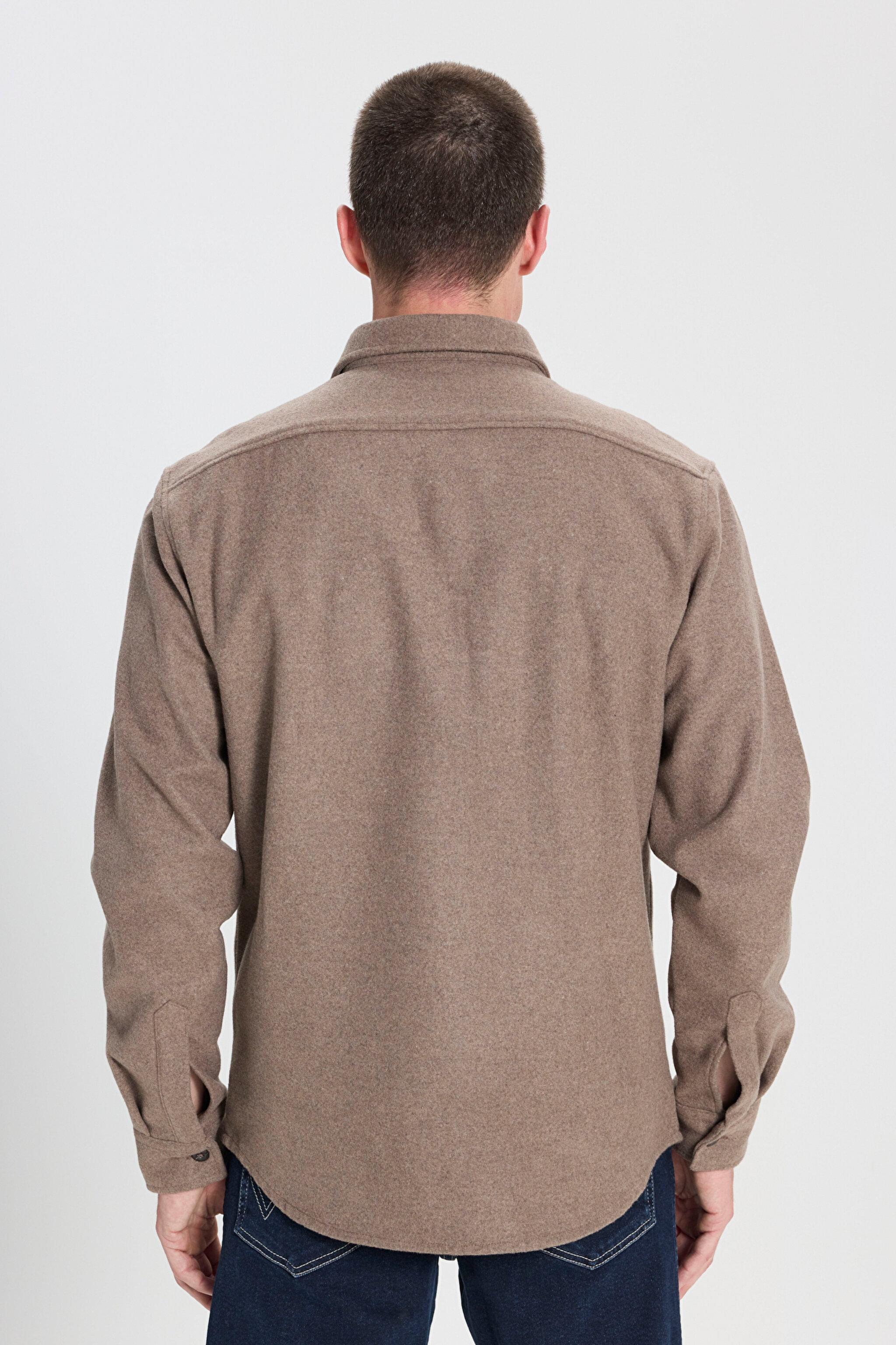 Relaxed Fit Geniş Kesim Kahverengi Gömlek - Brown-W232137220 (görsel 7)