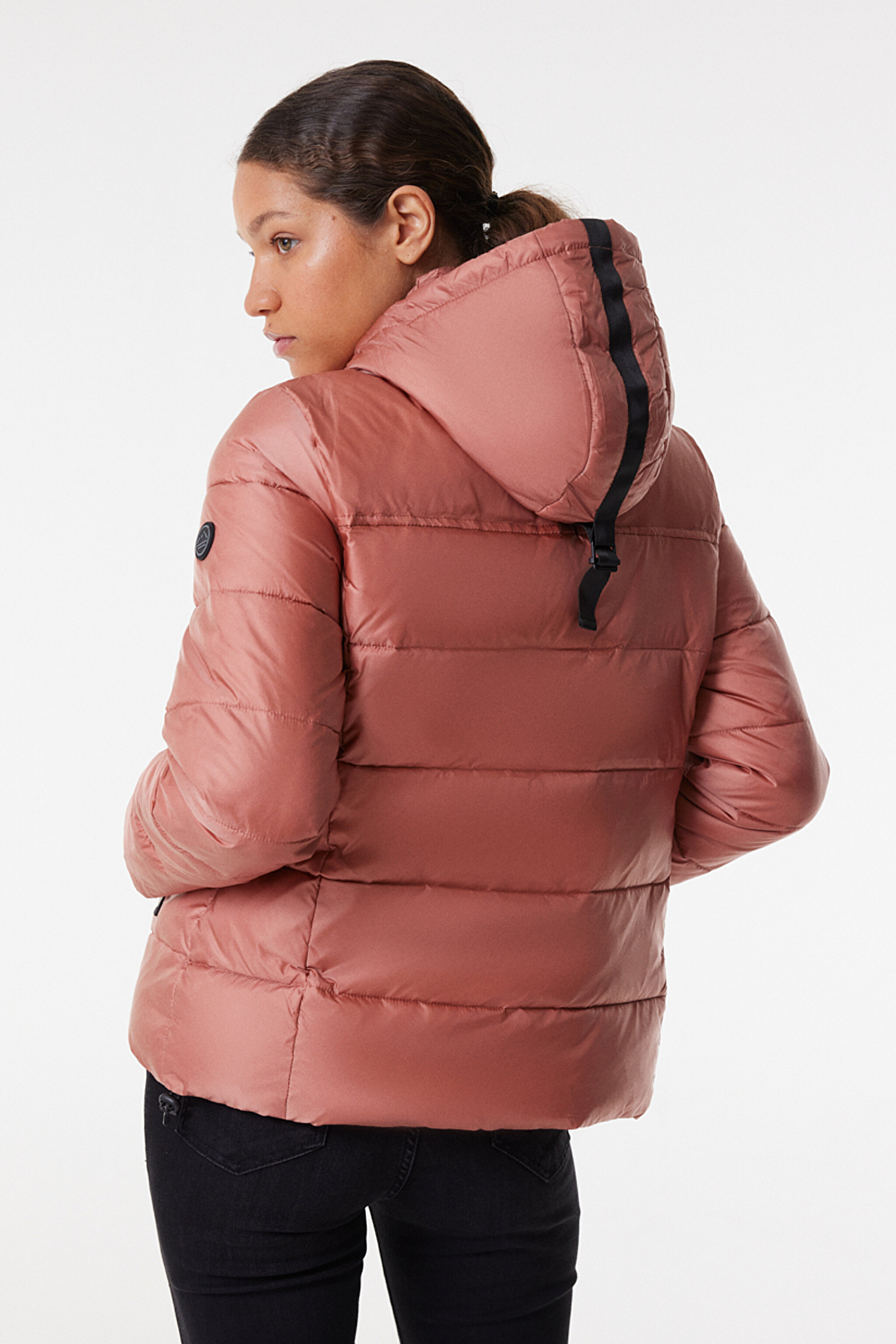 All Terrain Gear Loose Fit Rahat Kesim Kapüşonlu Açık Kahverengi Şişme Mont - Light Brown-W232196219 (görsel 6)