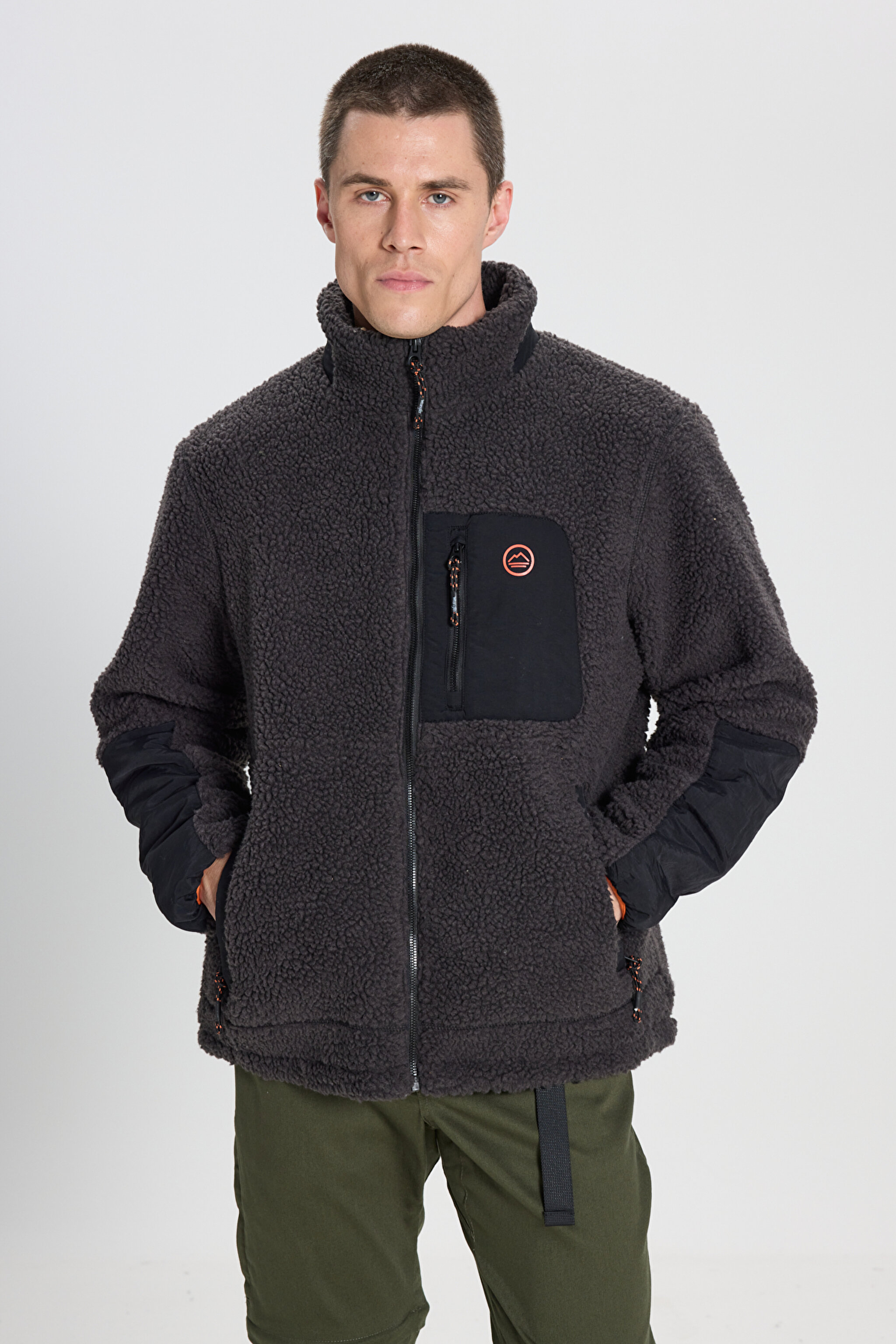 All Terrain Gear Regular Fit Normal Kesim Antrasit Sherpa Ceket