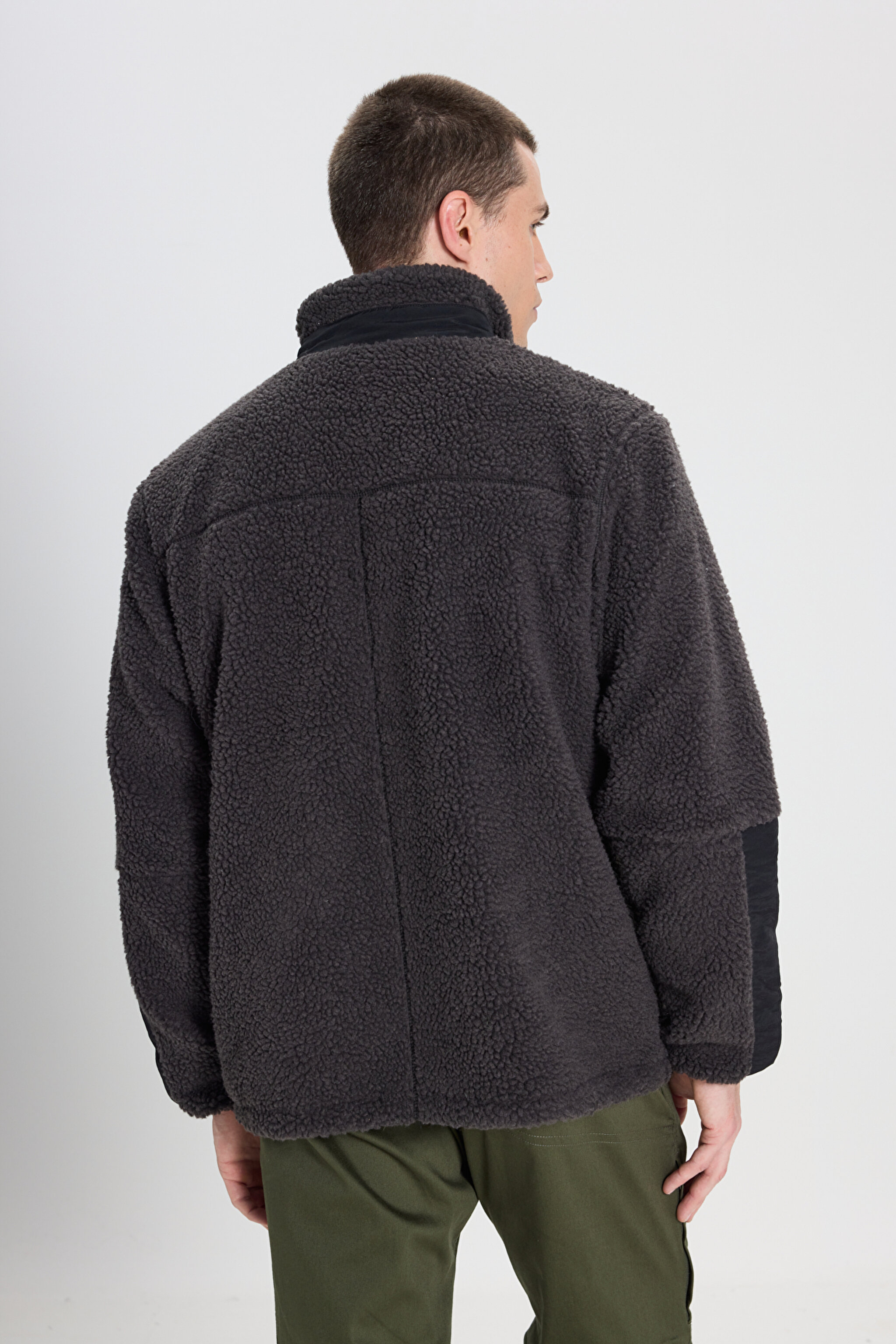All Terrain Gear Regular Fit Normal Kesim Antrasit Sherpa Ceket - Anthracite-W232218003 (görsel 5)