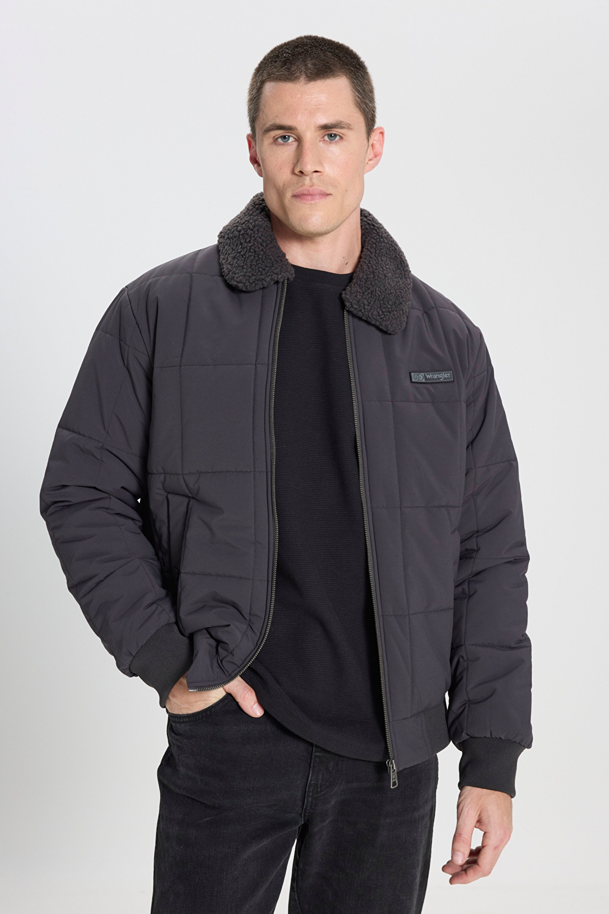 Regular Fit Normal Kesim Antrasit Bomber Ceket - Anthracite-W232228003