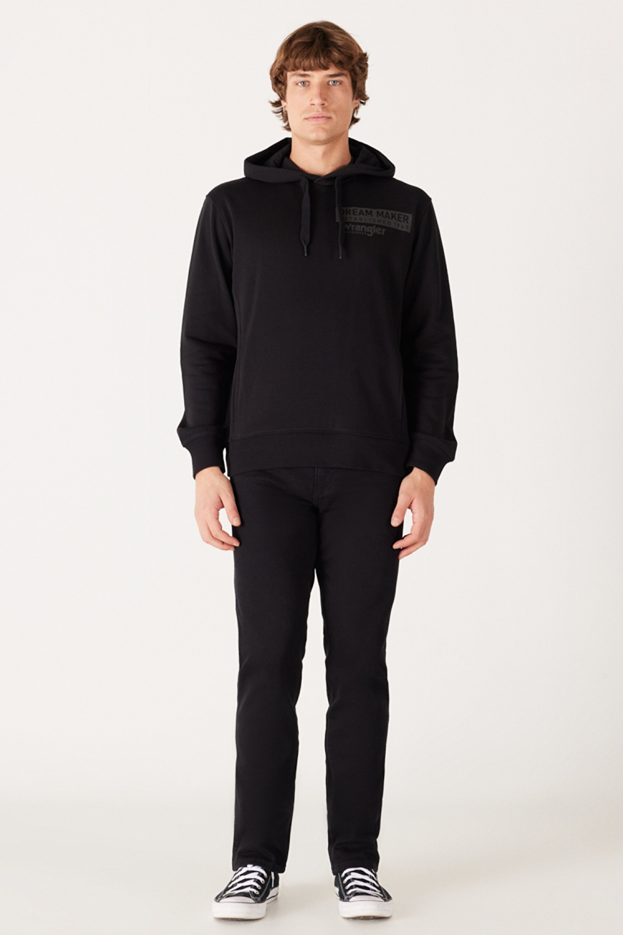 Regular Fit Normal Kesim Kapüşonlu Şardonlu Siyah Sweatshirt - Black-W232242001 (görsel 4)