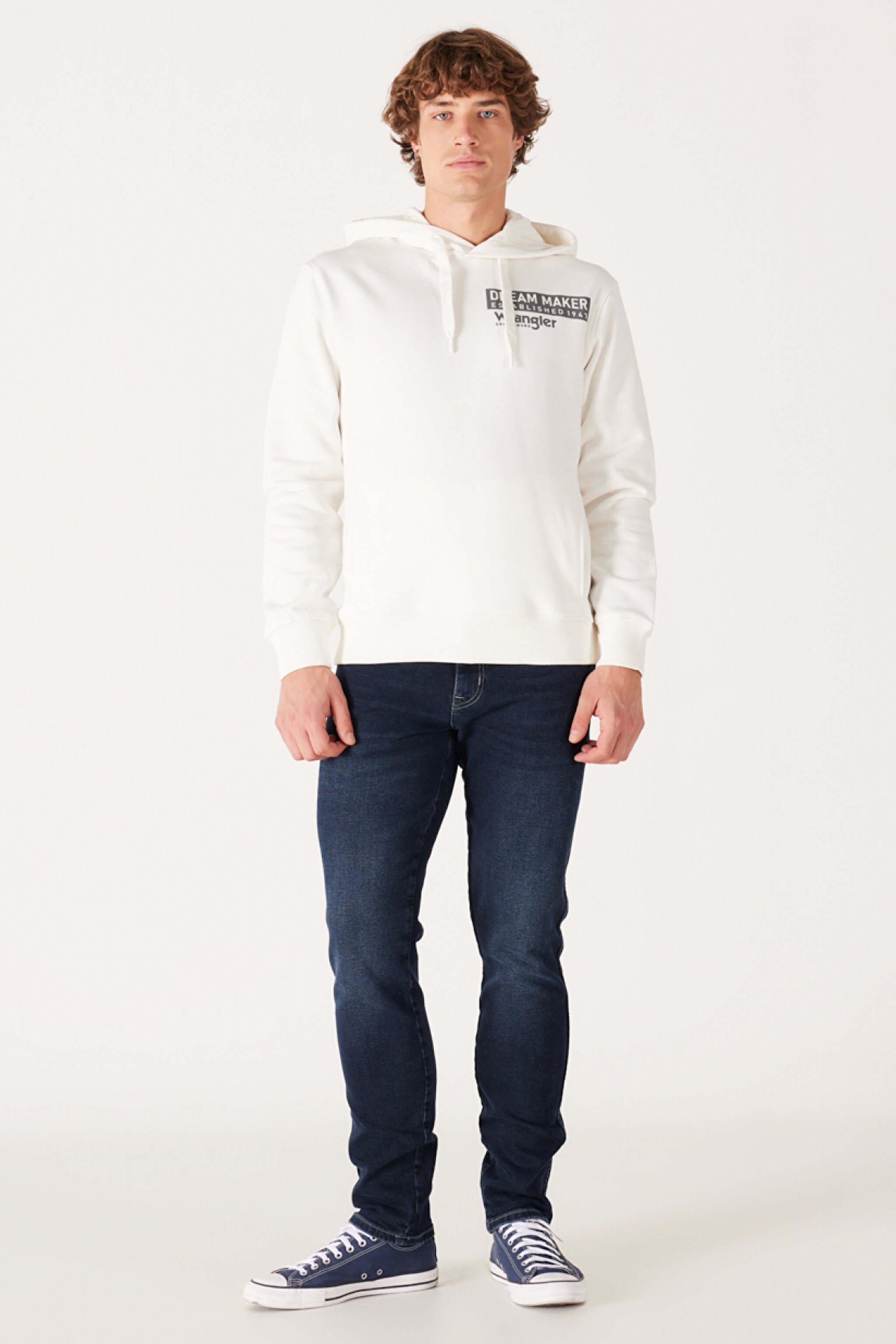Regular Fit Normal kesim Kapüşonlu Şardonlu Kırık Beyaz Sweatshirt - Off White-W232242102 (görsel 4)