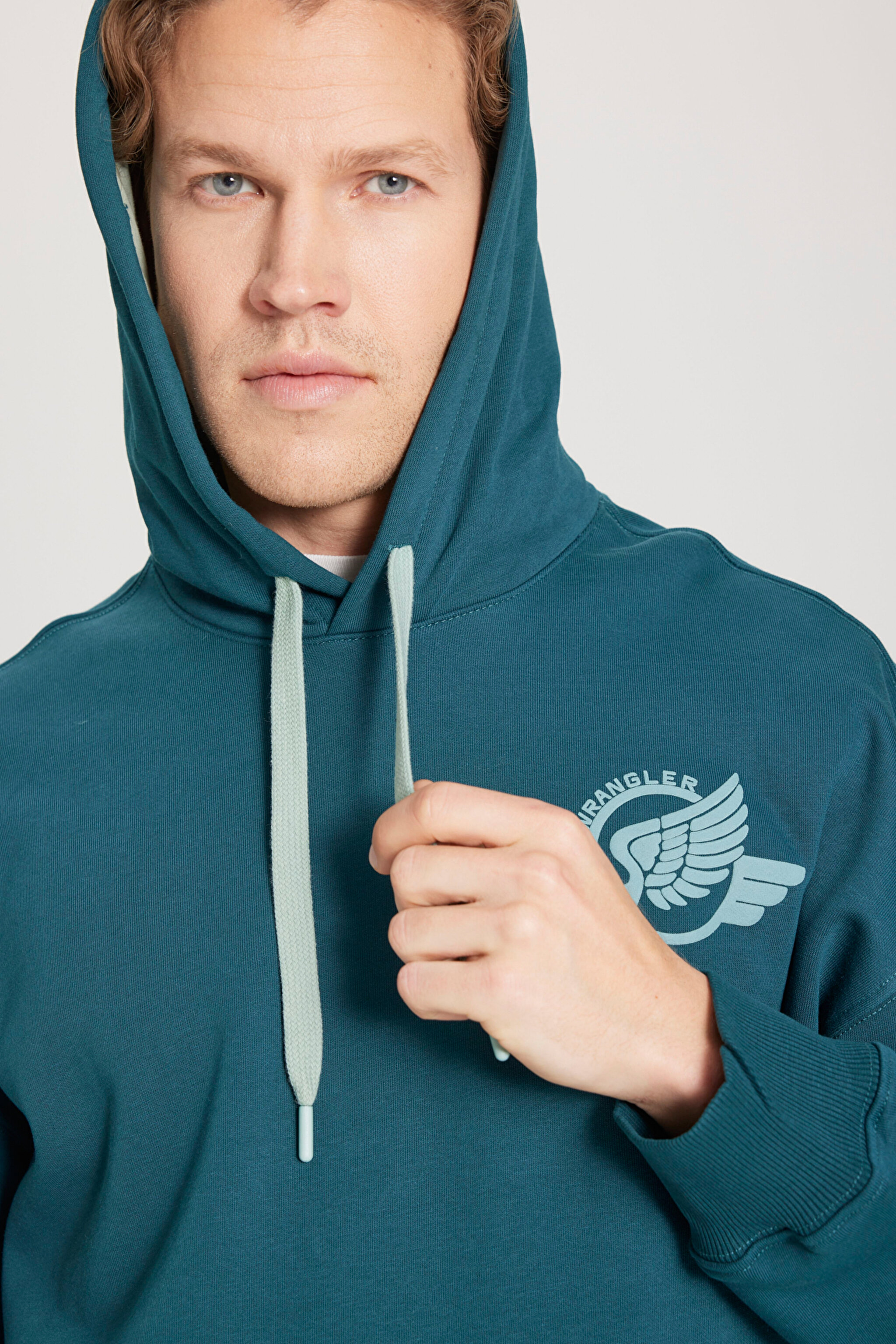 Loose Fit Rahat Kesim Kapüşonlu İçi Polarlı Yeşil Sweatshirt - Dark Green-W232246826 (görsel 4)