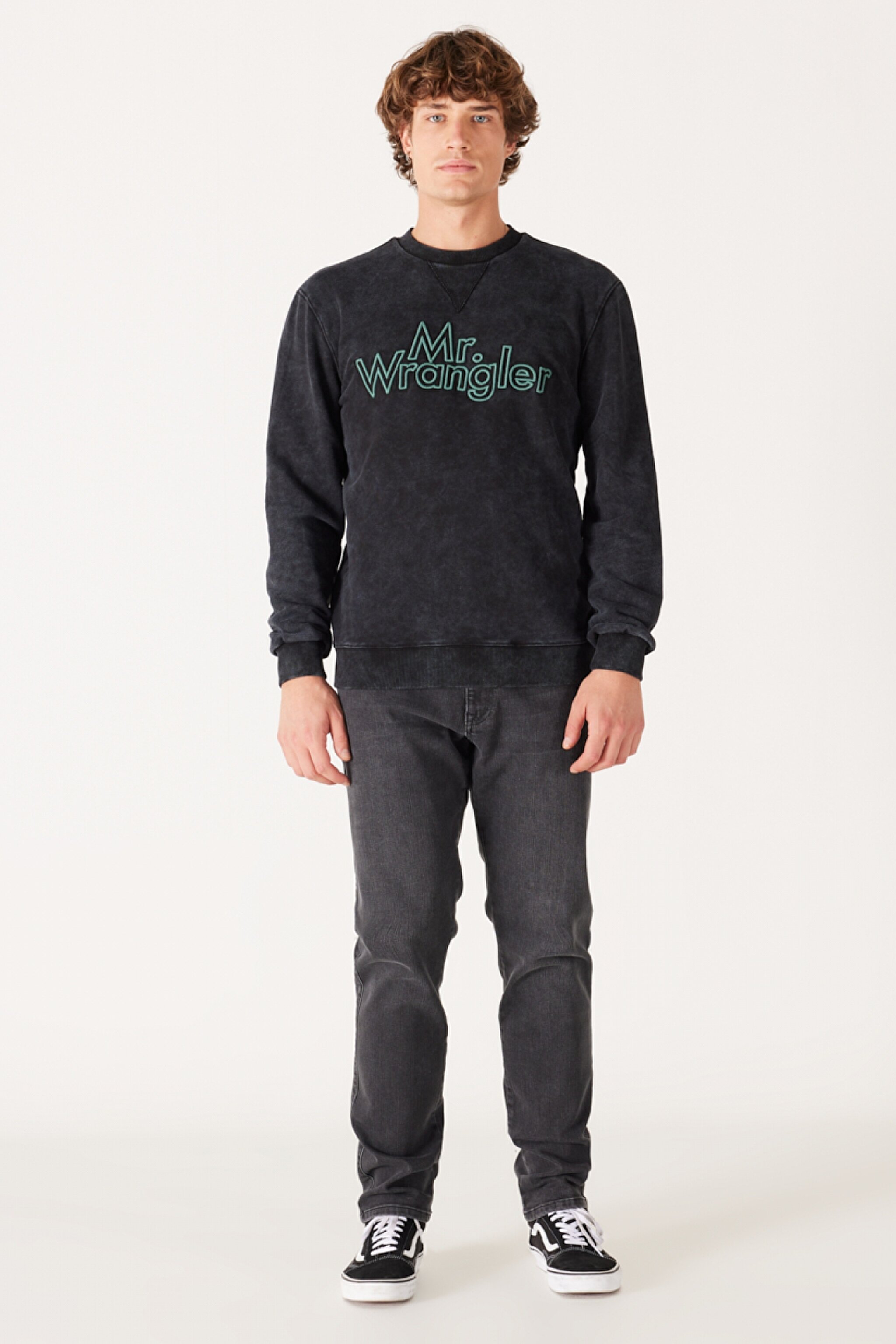 Regular Fit Normal Kesim %100 Pamuk Bisiklet Yaka Siyah Sweatshirt - Black-W232249001 (görsel 5)