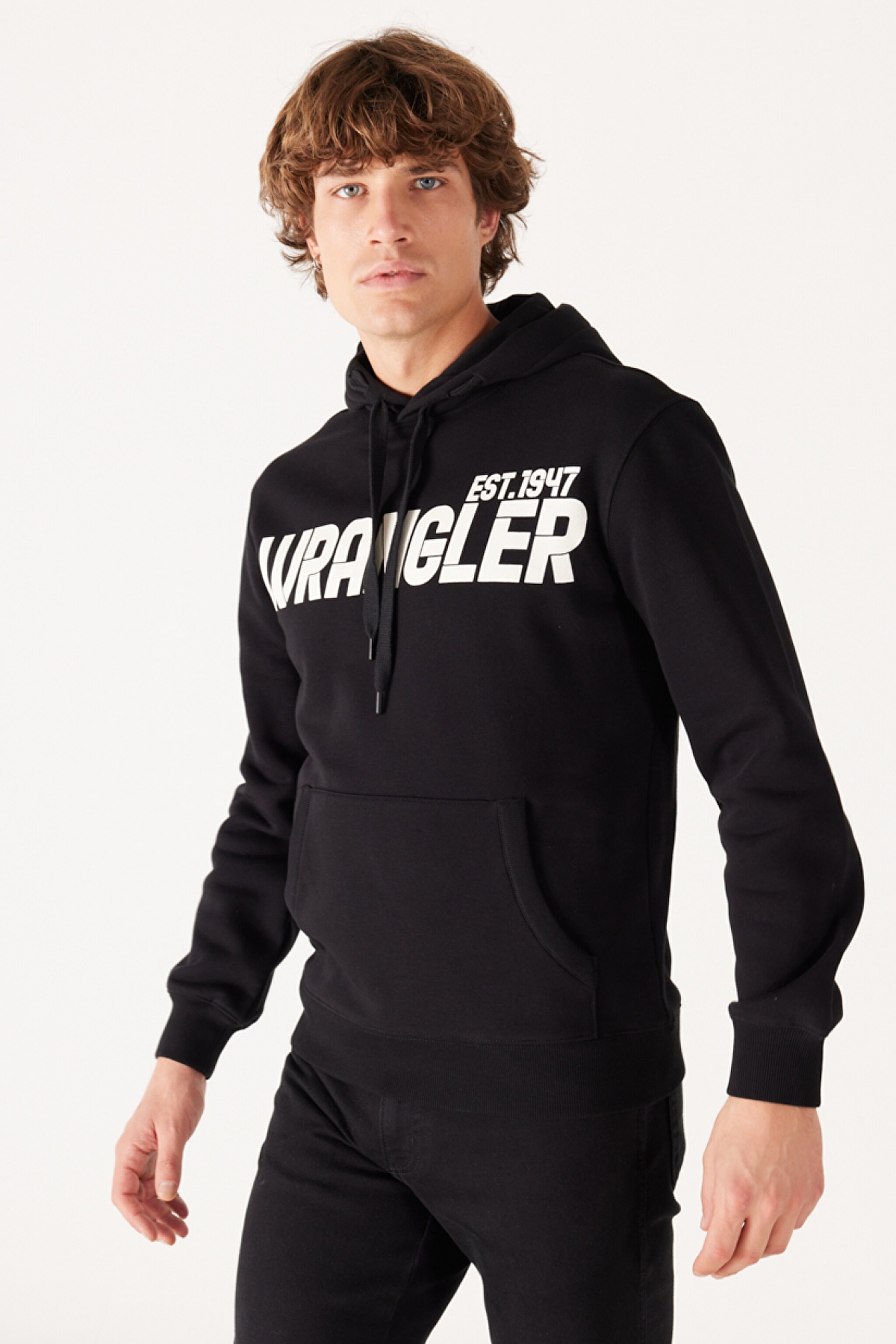 Regular Fit Normal Kesim Kapüşonlu İçi Polarlı Siyah Sweatshirt - Black-W232257001 (görsel 2)