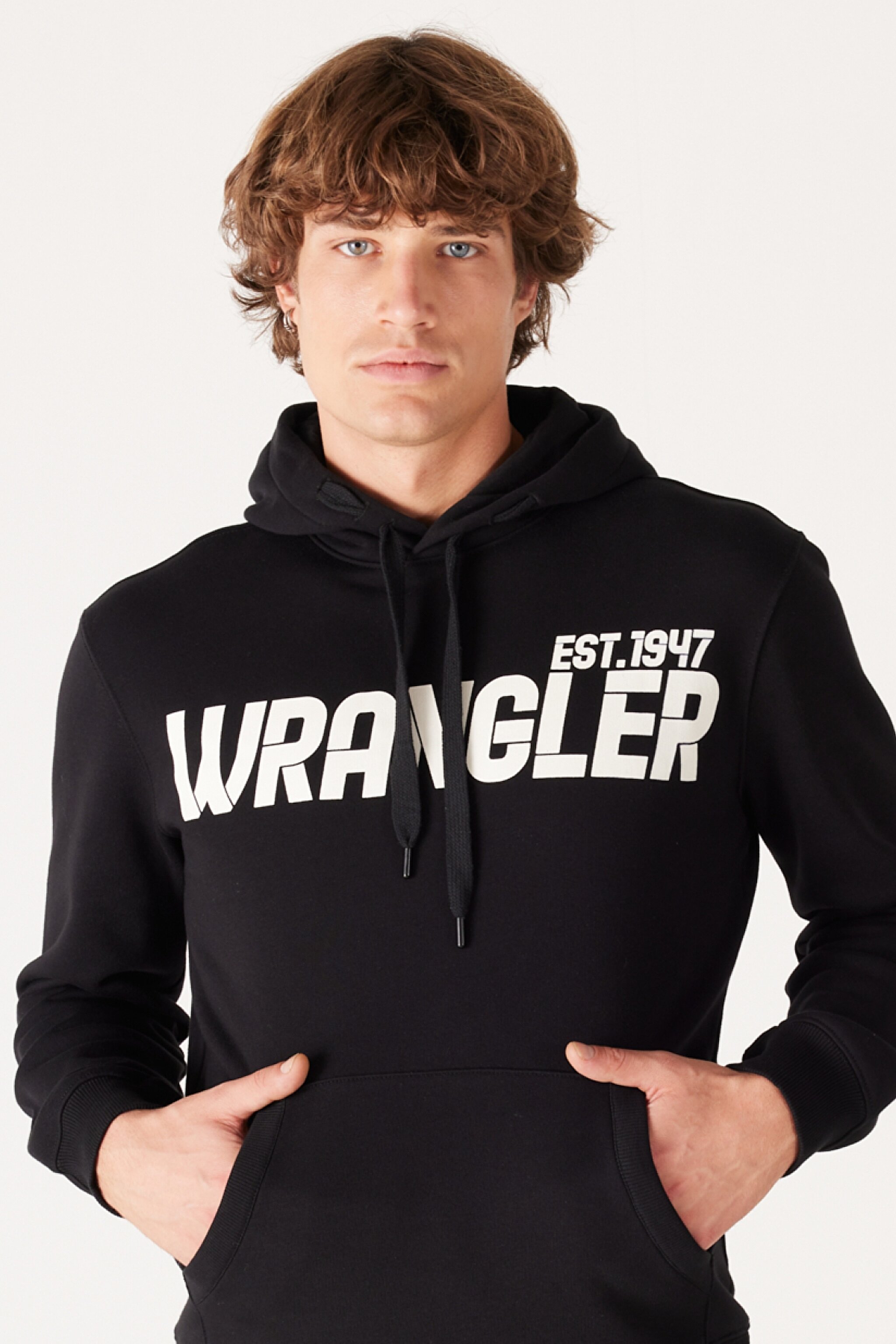 Regular Fit Normal Kesim Kapüşonlu İçi Polarlı Siyah Sweatshirt - Black-W232257001 (görsel 3)