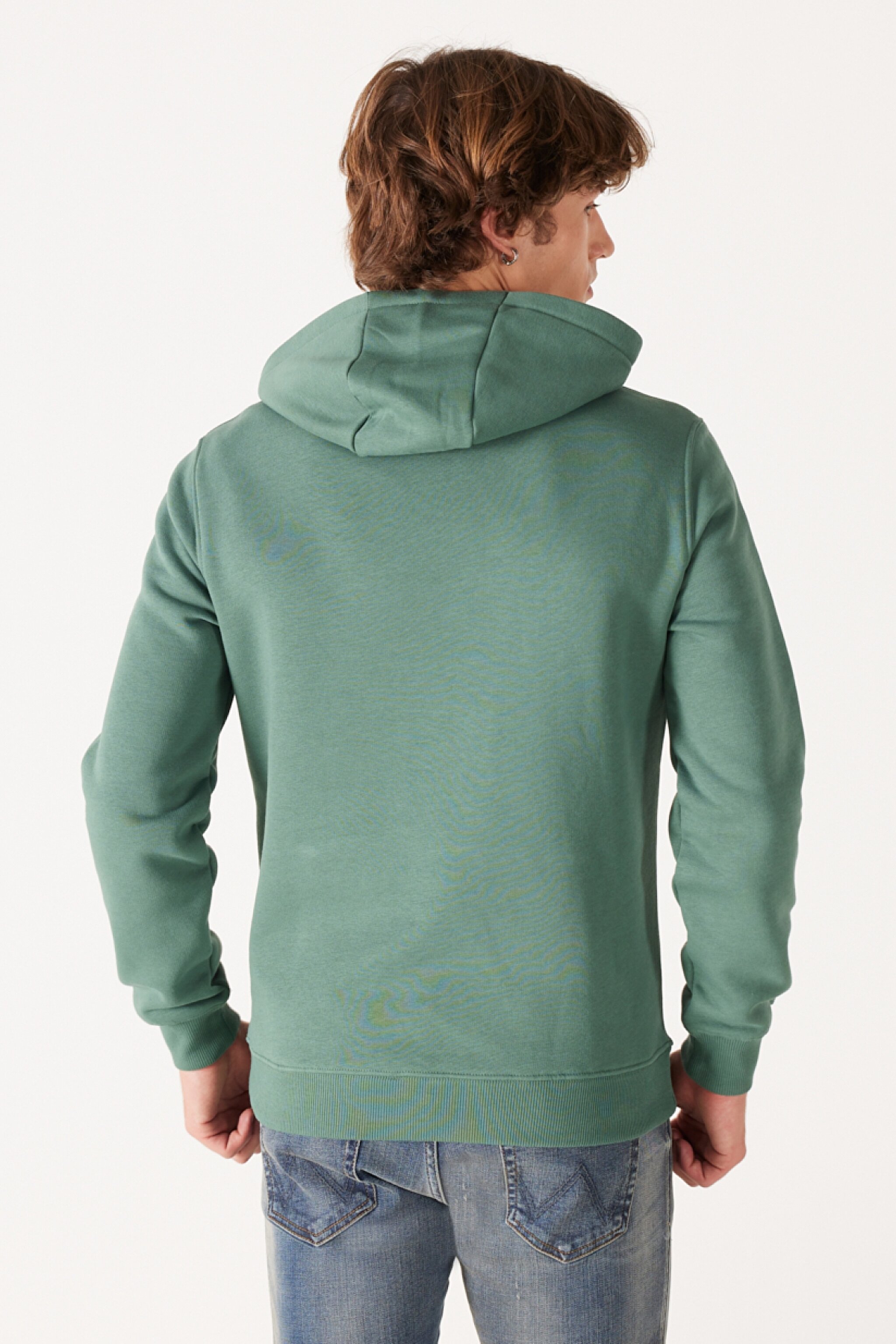 Regular Fit Normal Kesim Kapüşonlu İçi Polarlı Yeşil Sweatshirt - Green-W232257300 (görsel 5)