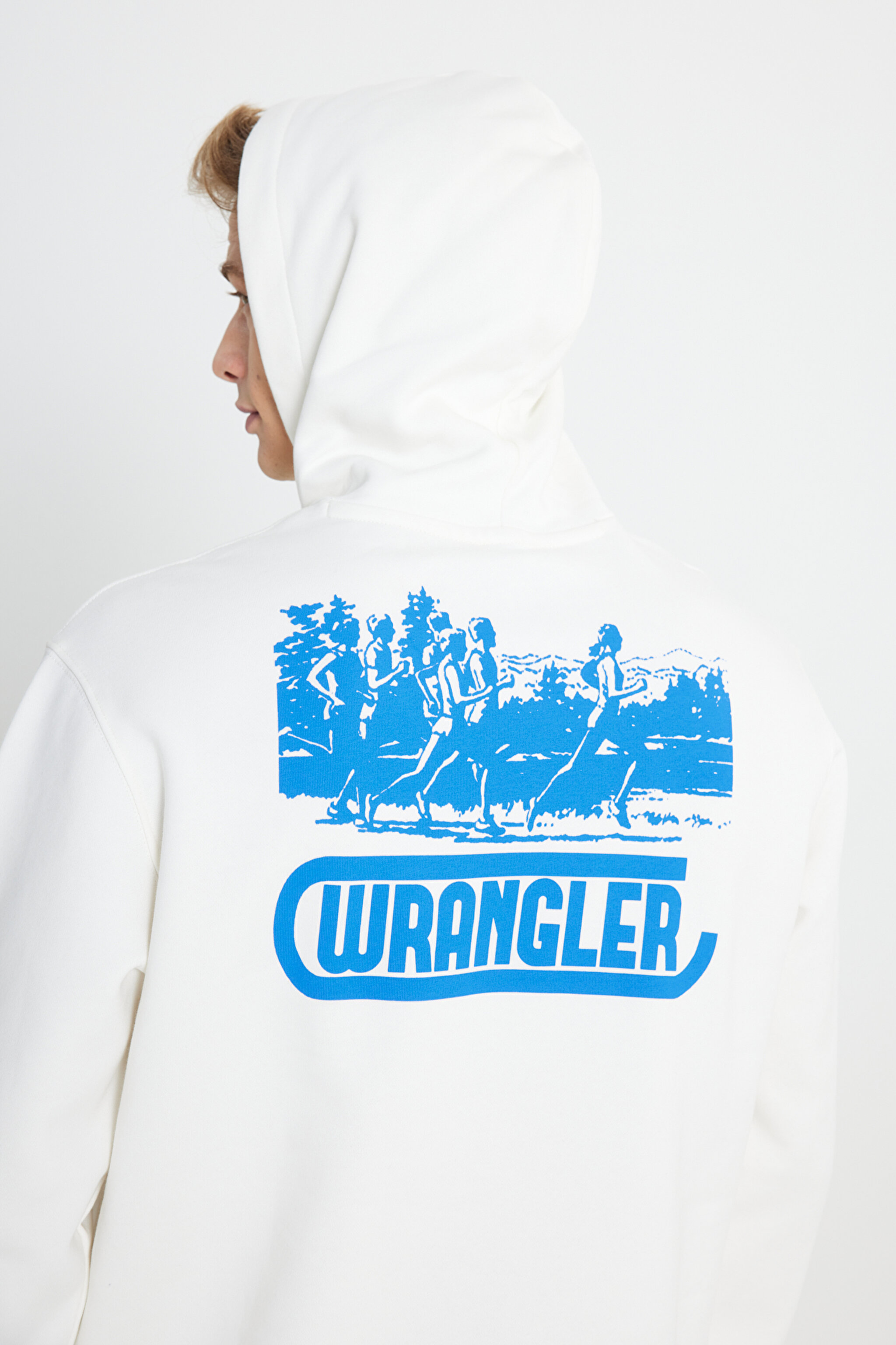 Regular Fit Normal Kesim Kapüşonlu İçi Polarlı Sırt Baskılı Kırık Beyaz Sweatshirt - Off White-W232258102 (görsel 2)