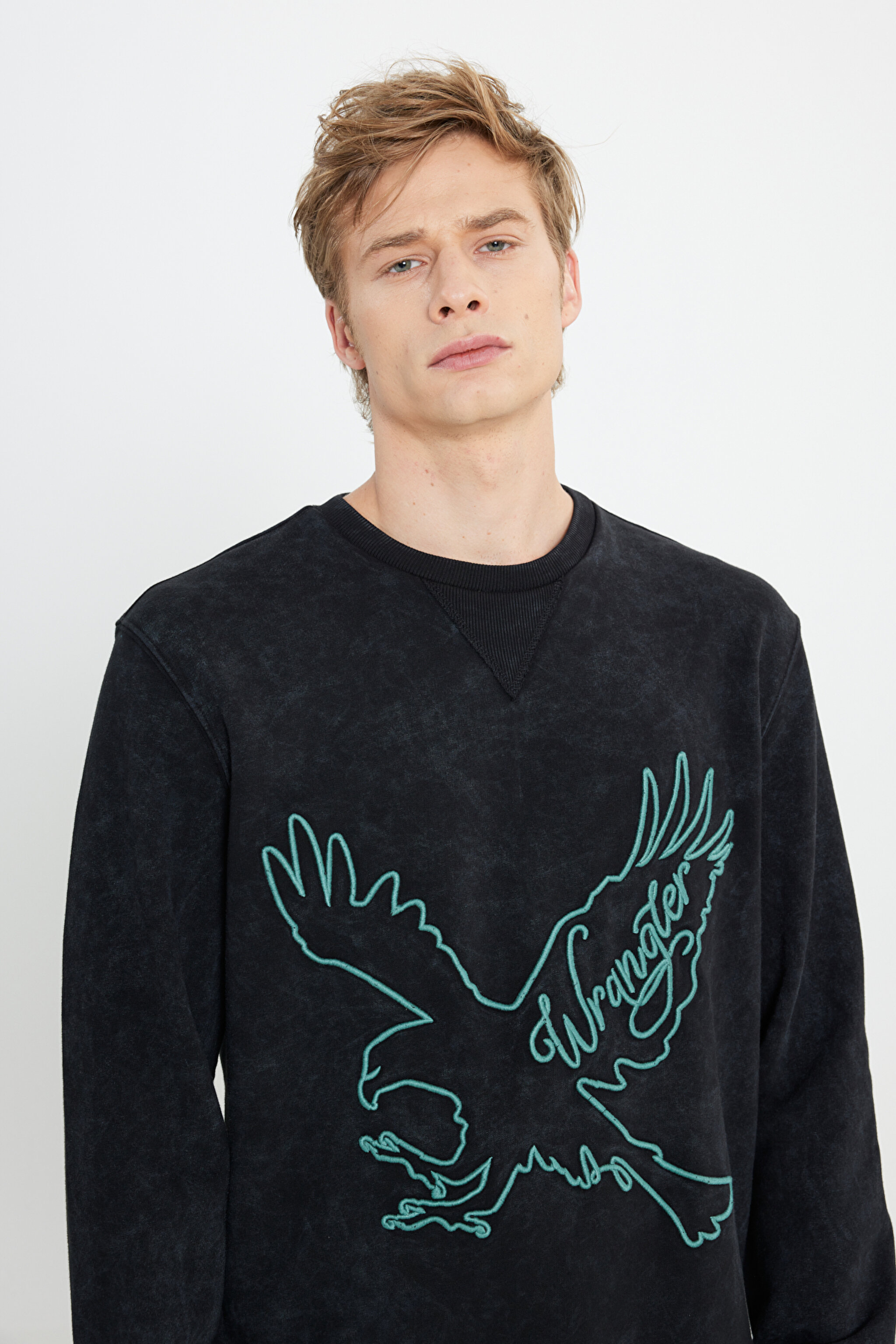 Regular Fit Normal Kesim Bisiklet Yaka Siyah Sweatshirt - Black-W232265001 (görsel 4)