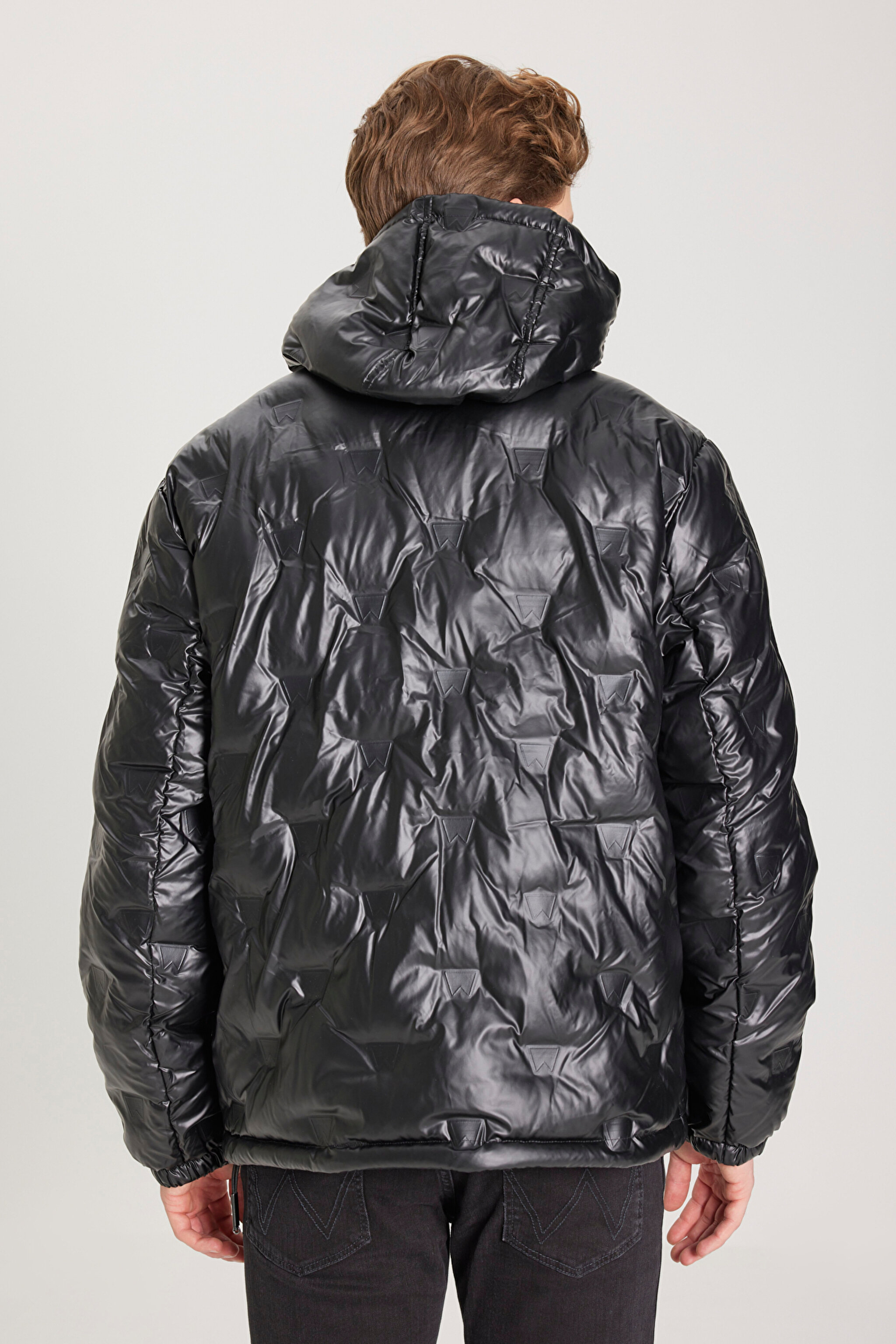 Regular Fit Normal Kesim Kapüşonlu Siyah Şişme Mont - Black-W232274001 (görsel 8)