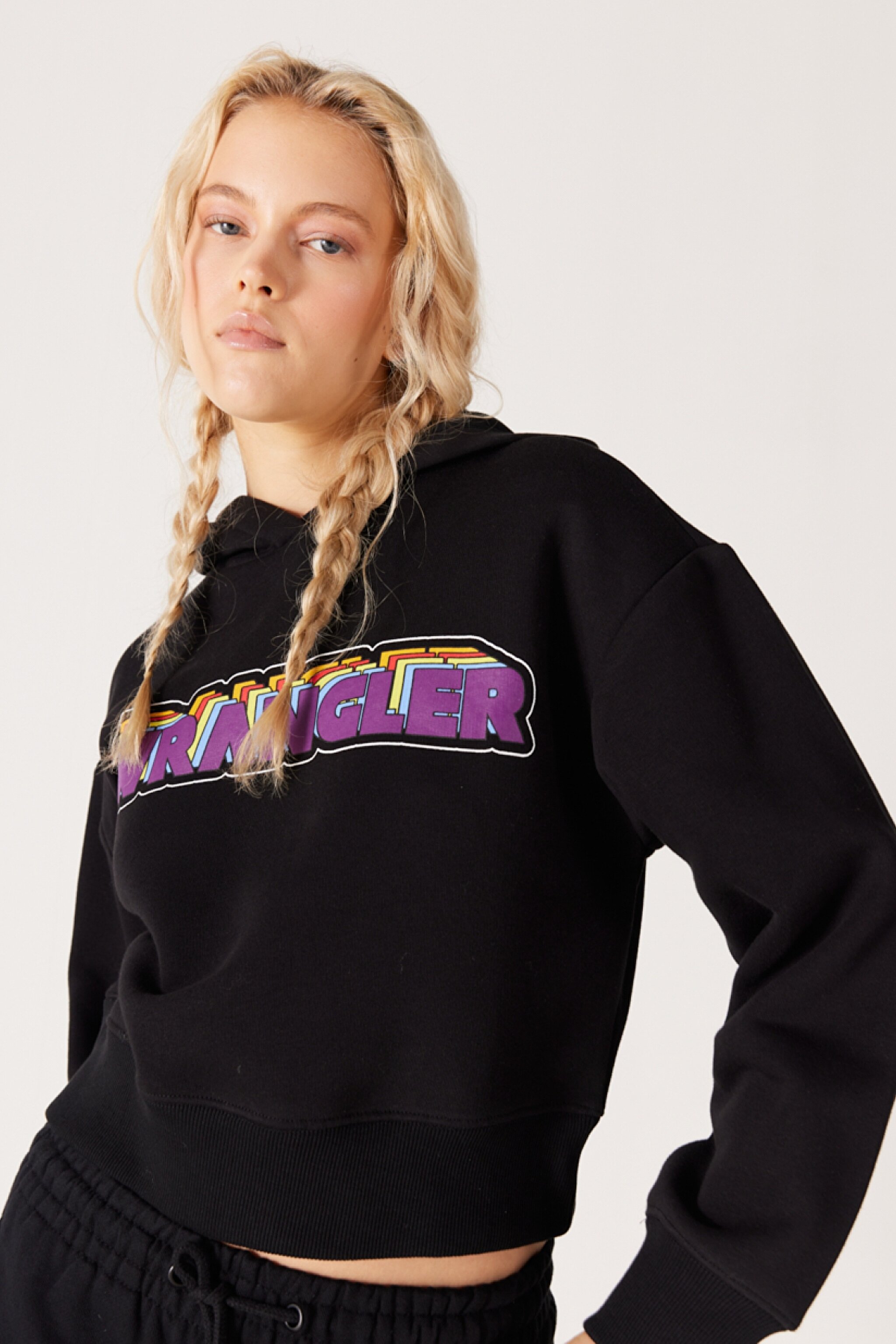 Regular Fit Normal Kesim Kapüşonlu İçi Polarlı Siyah Sweatshirt - Black-W232302001 (görsel 2)