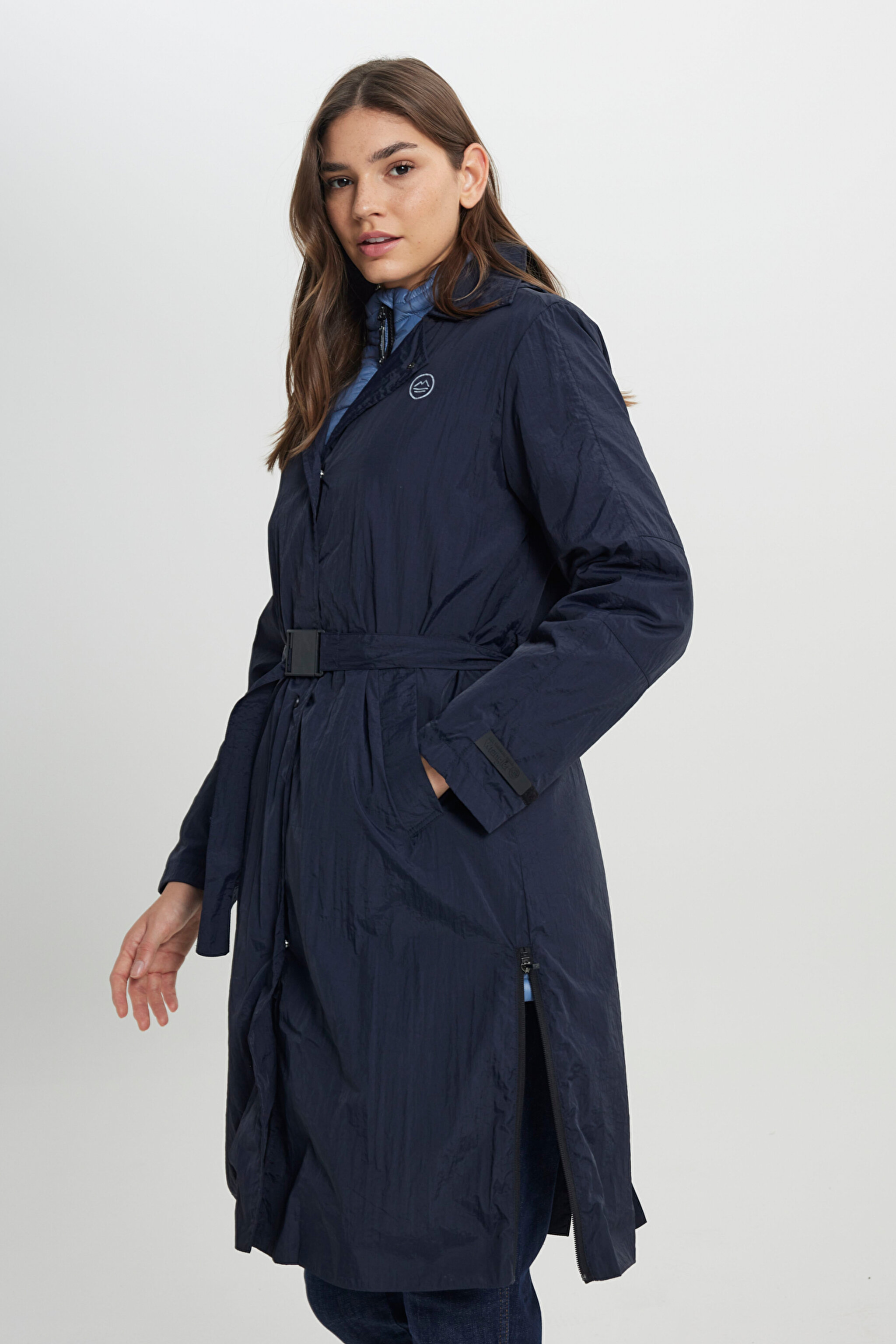 All Terrain Gear Regular Fit Kapüşonlu Çift Kullanımlı Lacivert Yağmurluk Ceket - Navy-W232319114 (görsel 10)