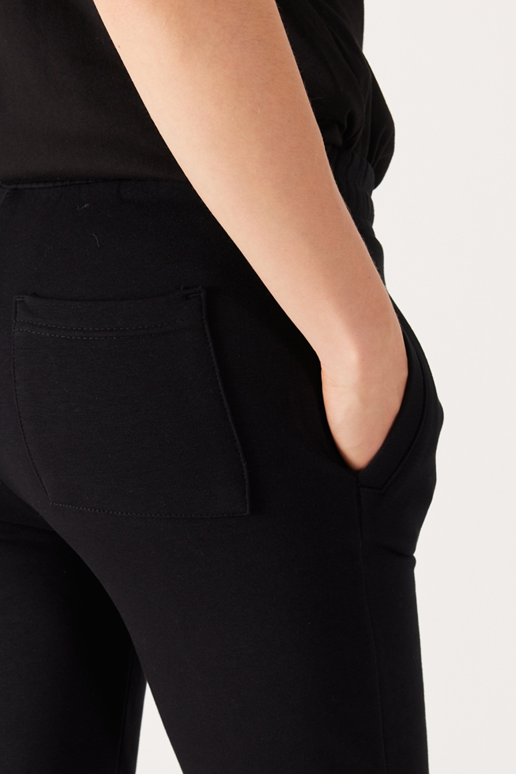 Regular Fit Normal Kesim İçi Polarlı Cepli Siyah Jogger Eşofman Altı - Black-W232332001 (görsel 5)