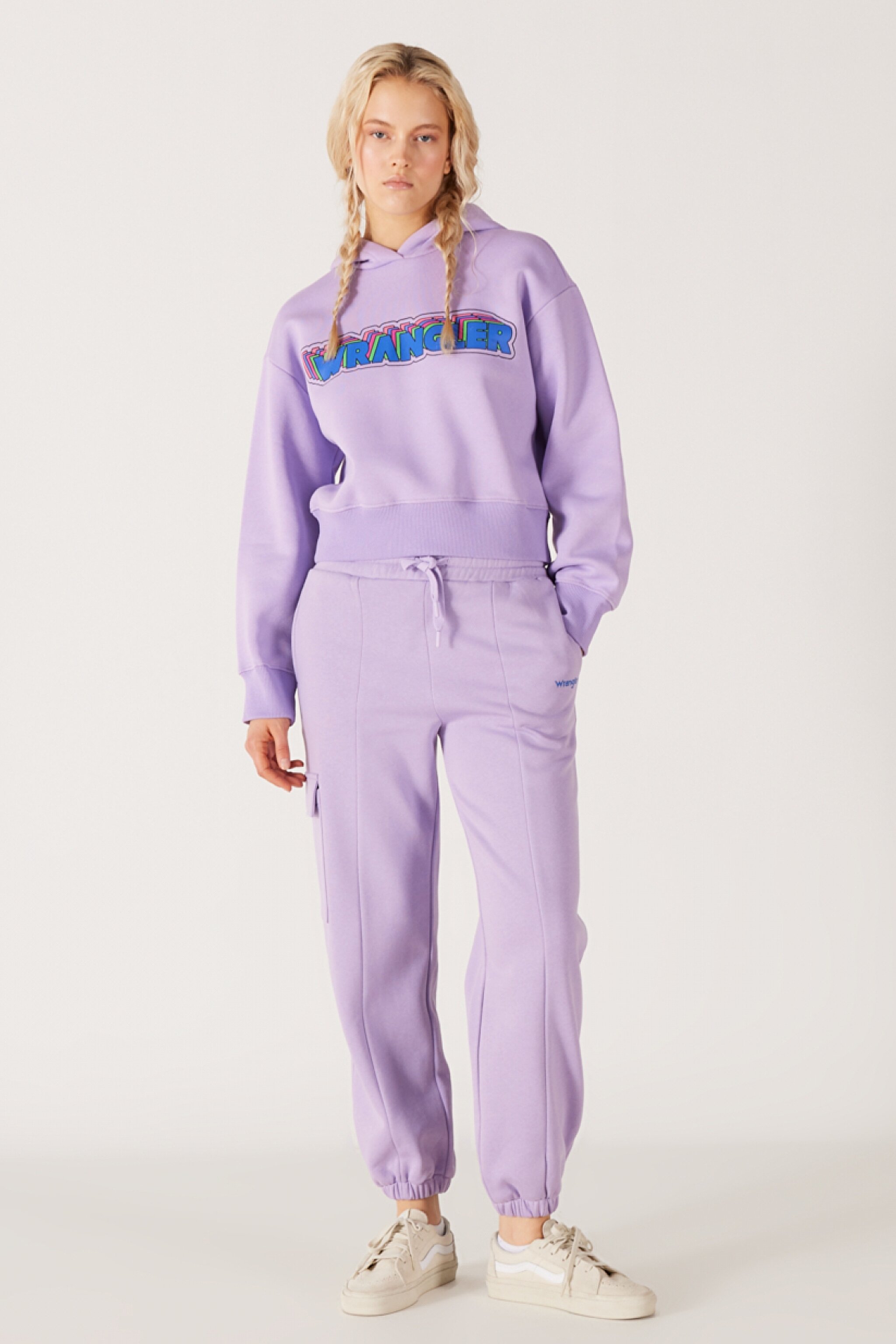 Regular Fit Normal Kesim İçi Polarlı Cepli Lila Jogger Eşofman Altı - Light Lilac-W232349816 (görsel 2)