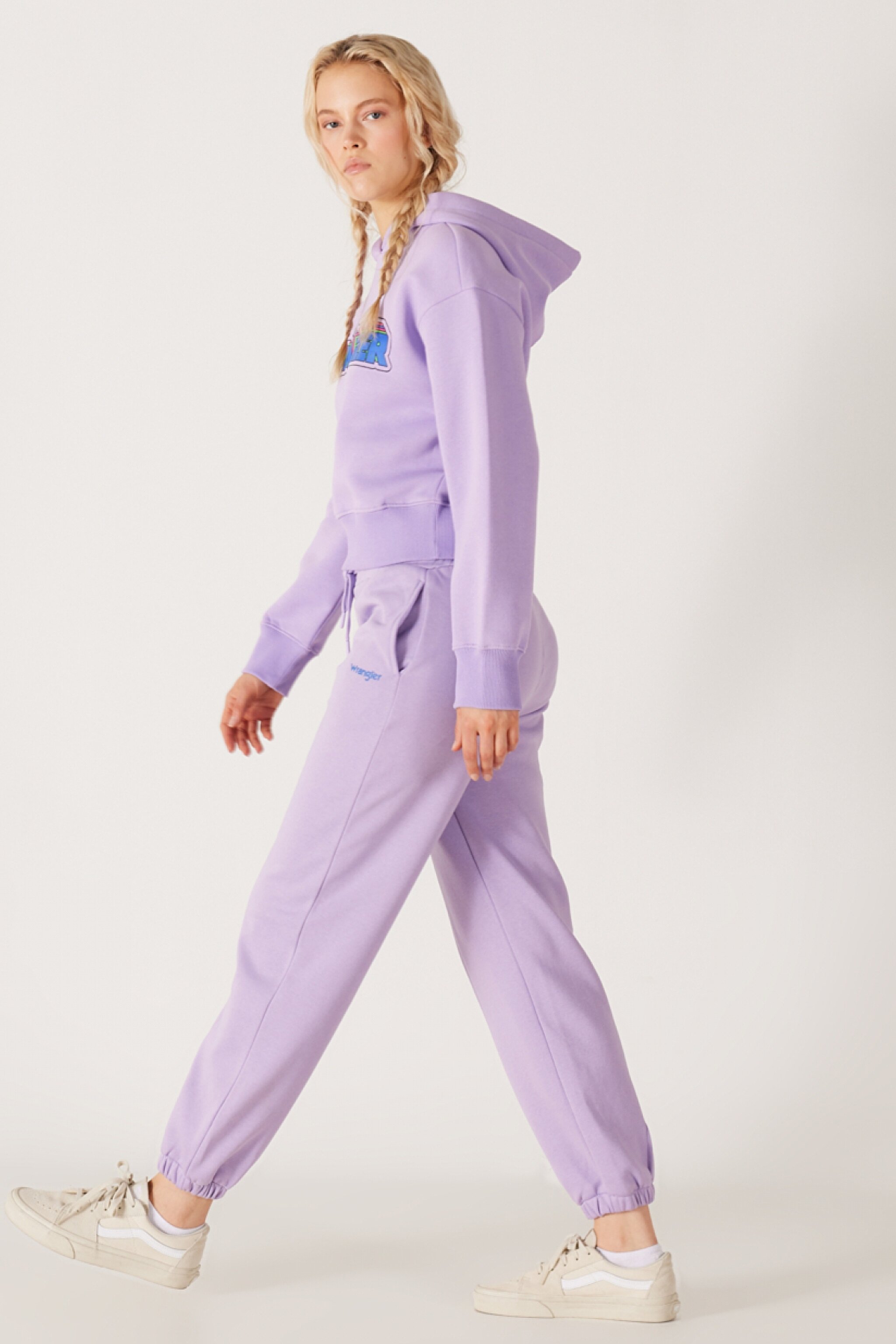 Regular Fit Normal Kesim İçi Polarlı Cepli Lila Jogger Eşofman Altı - Light Lilac-W232349816 (görsel 5)